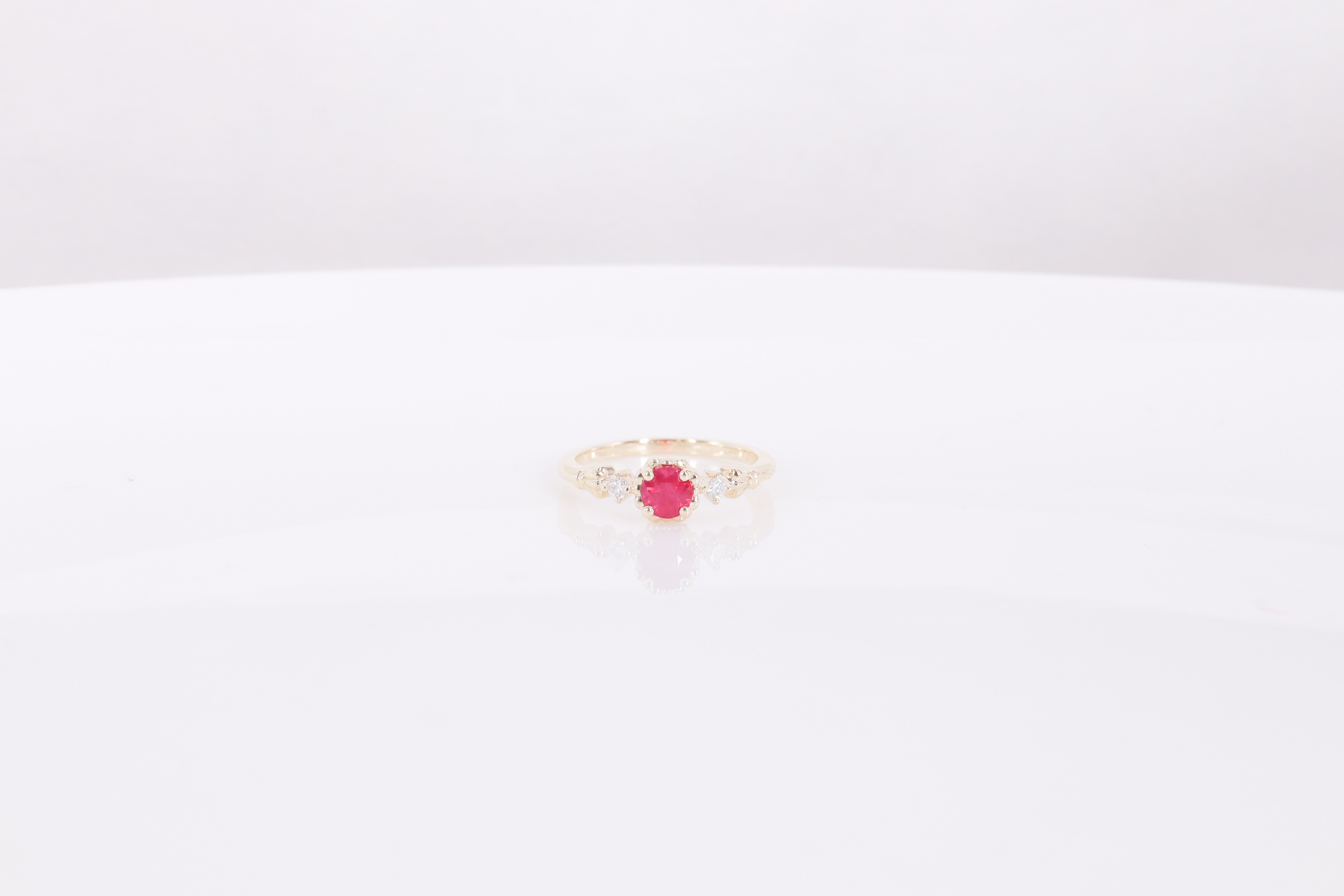 ルビー K10YG アンティーク調リング