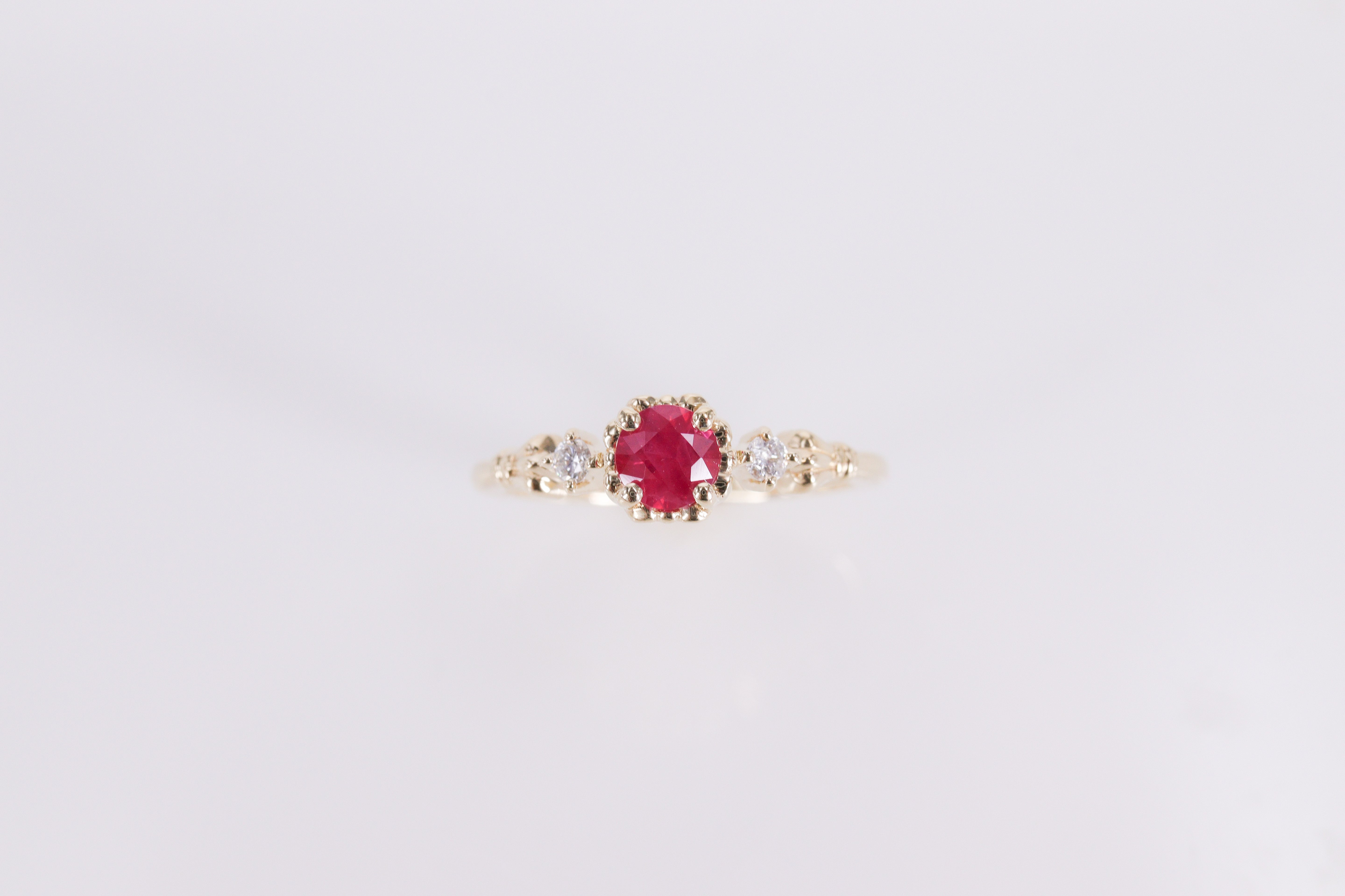 ルビー K10YG アンティーク調リング