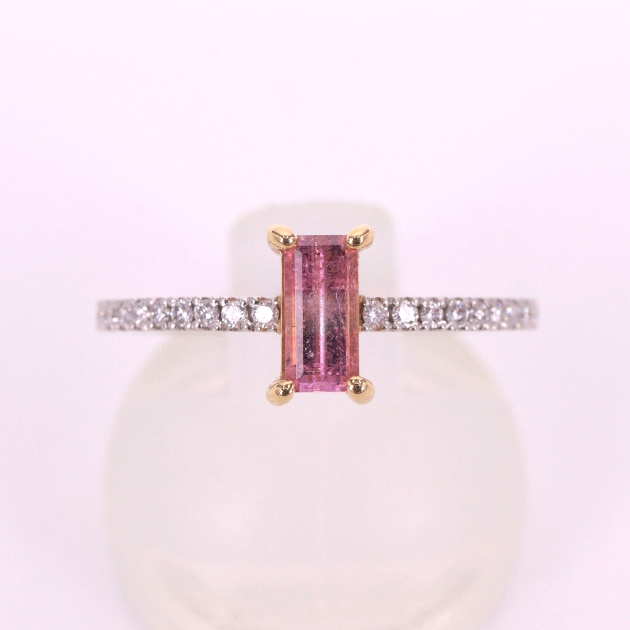 【SALE】バイカラートルマリン<BR>K18YG/Ptリング