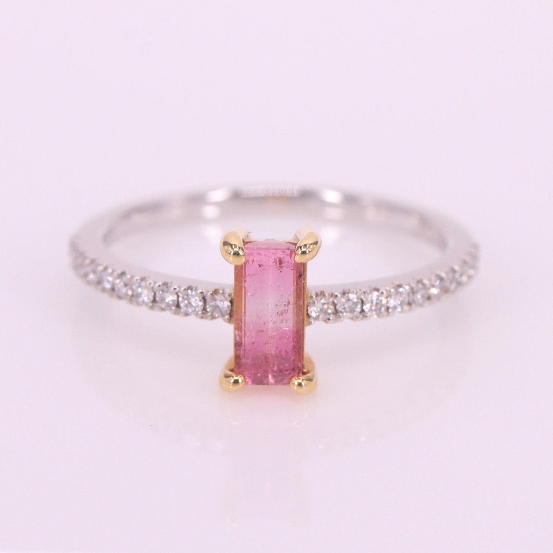 【SALE】バイカラートルマリン<BR>K18YG/Ptリング