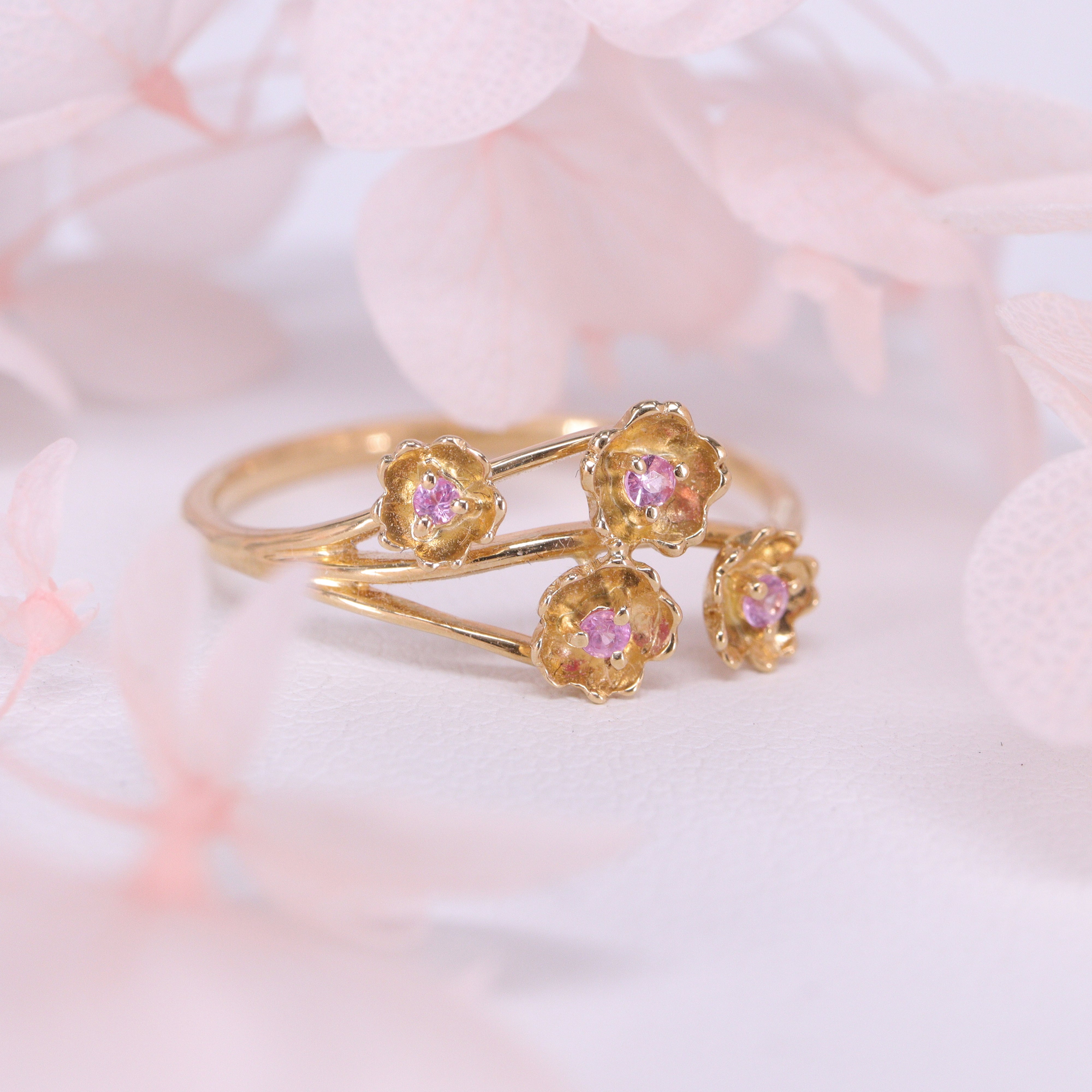 桜モチーフリング