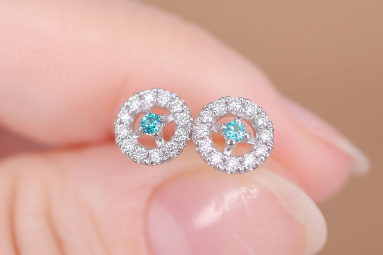 パライバトルマリン Pt ピアス