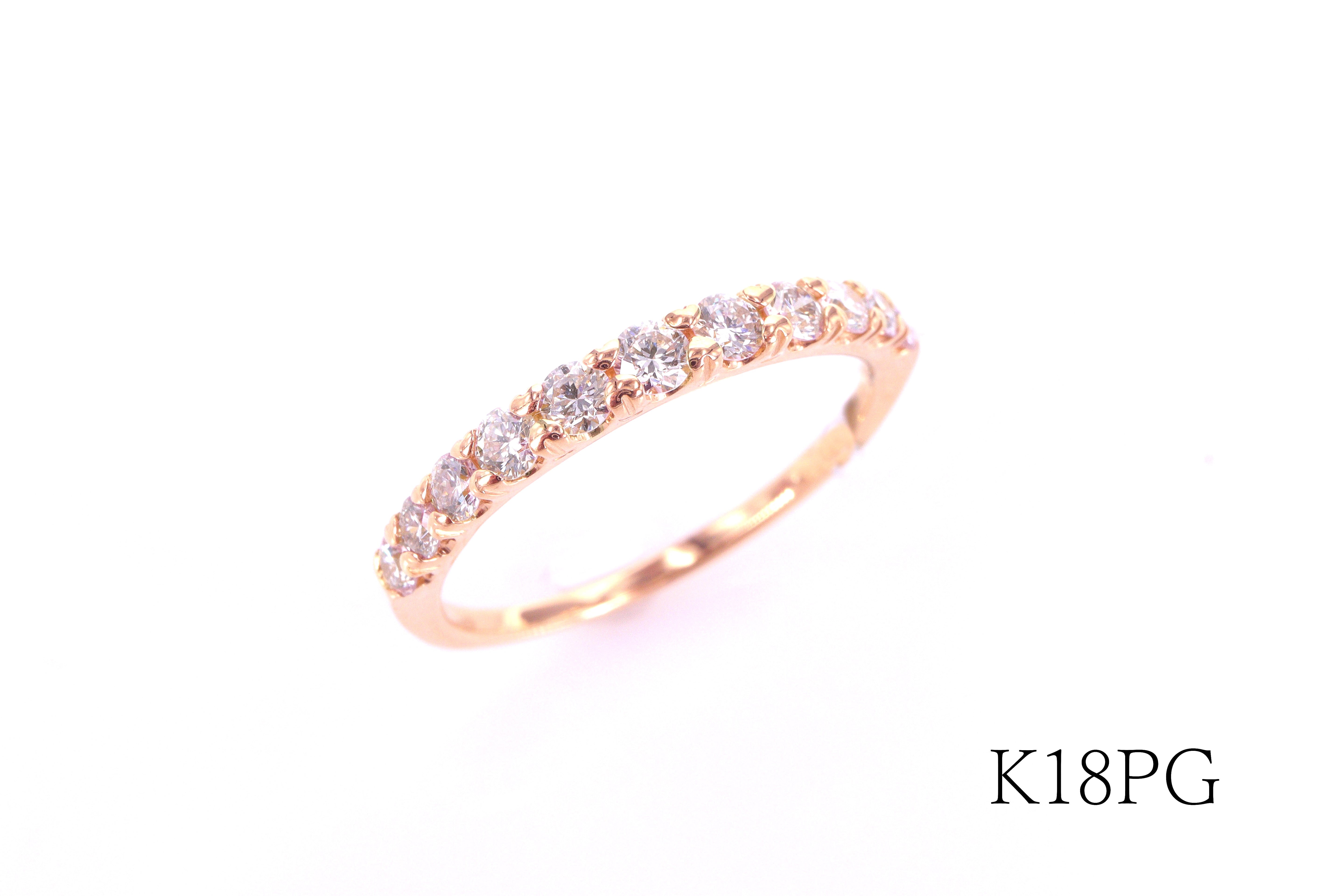 ダイヤモンド ♡爪 K18 エタニティーリング 0.30ct