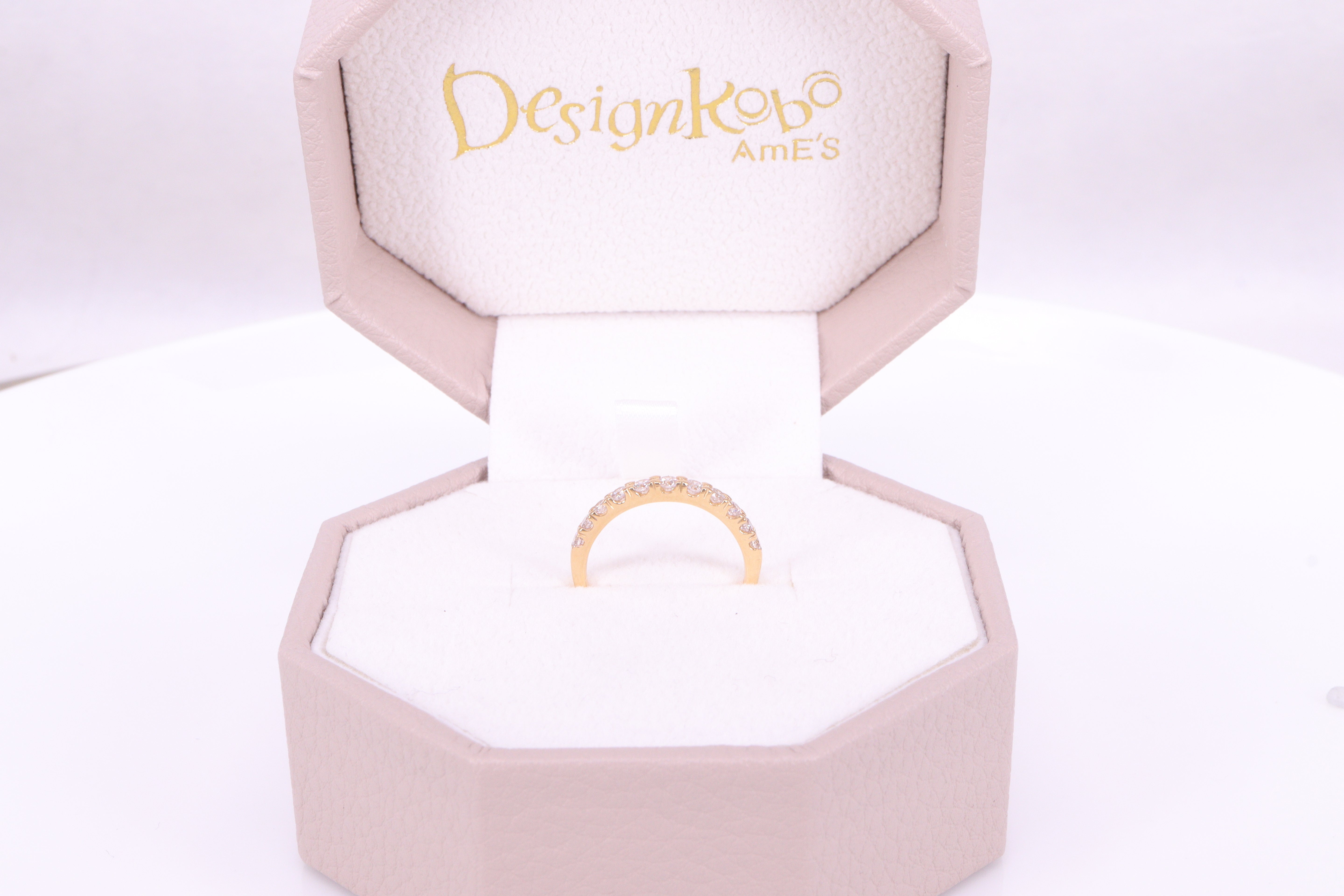 ダイヤモンド ♡爪 K18 エタニティーリング 0.30ct