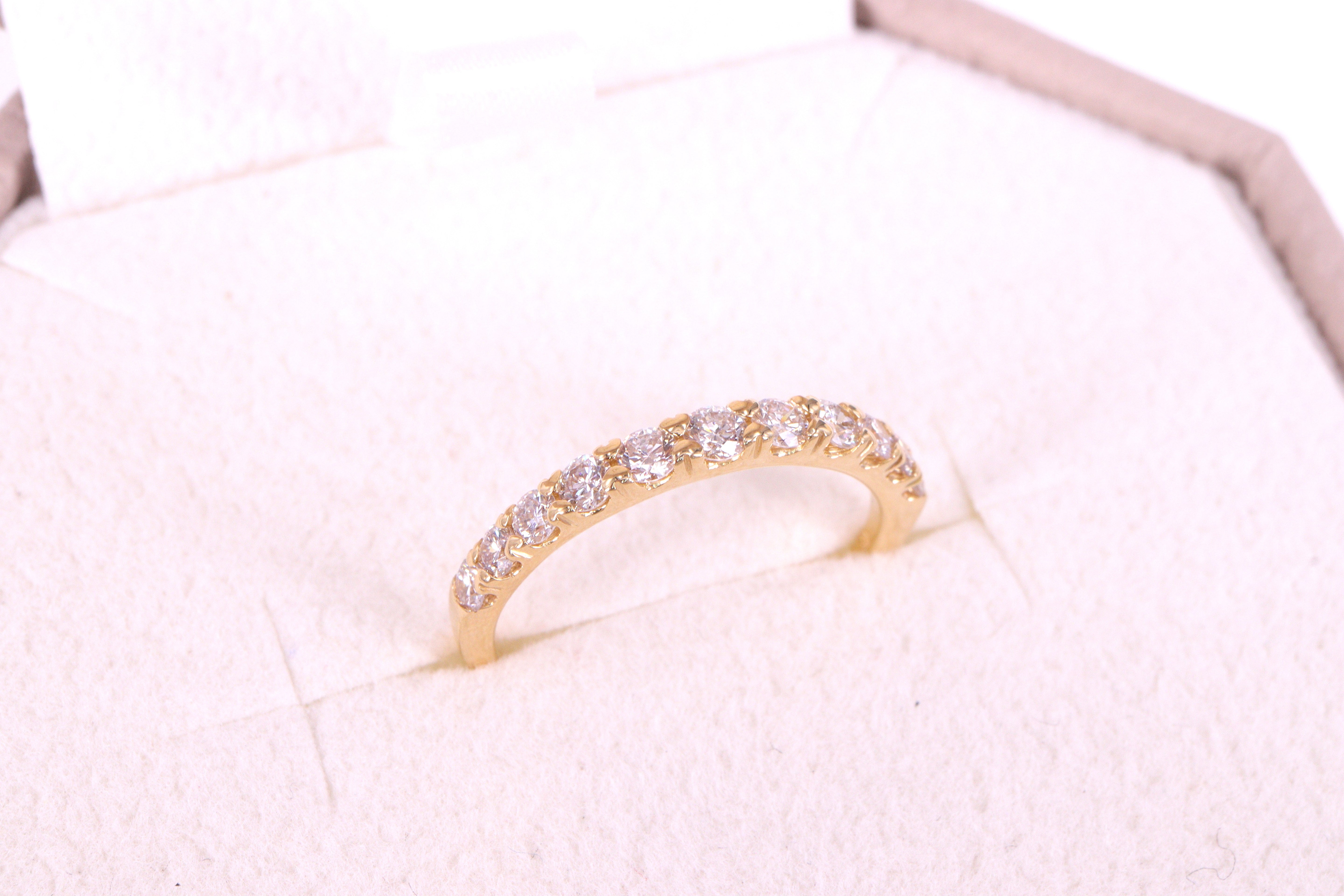 ダイヤモンド ♡爪 K18 エタニティーリング 0.30ct