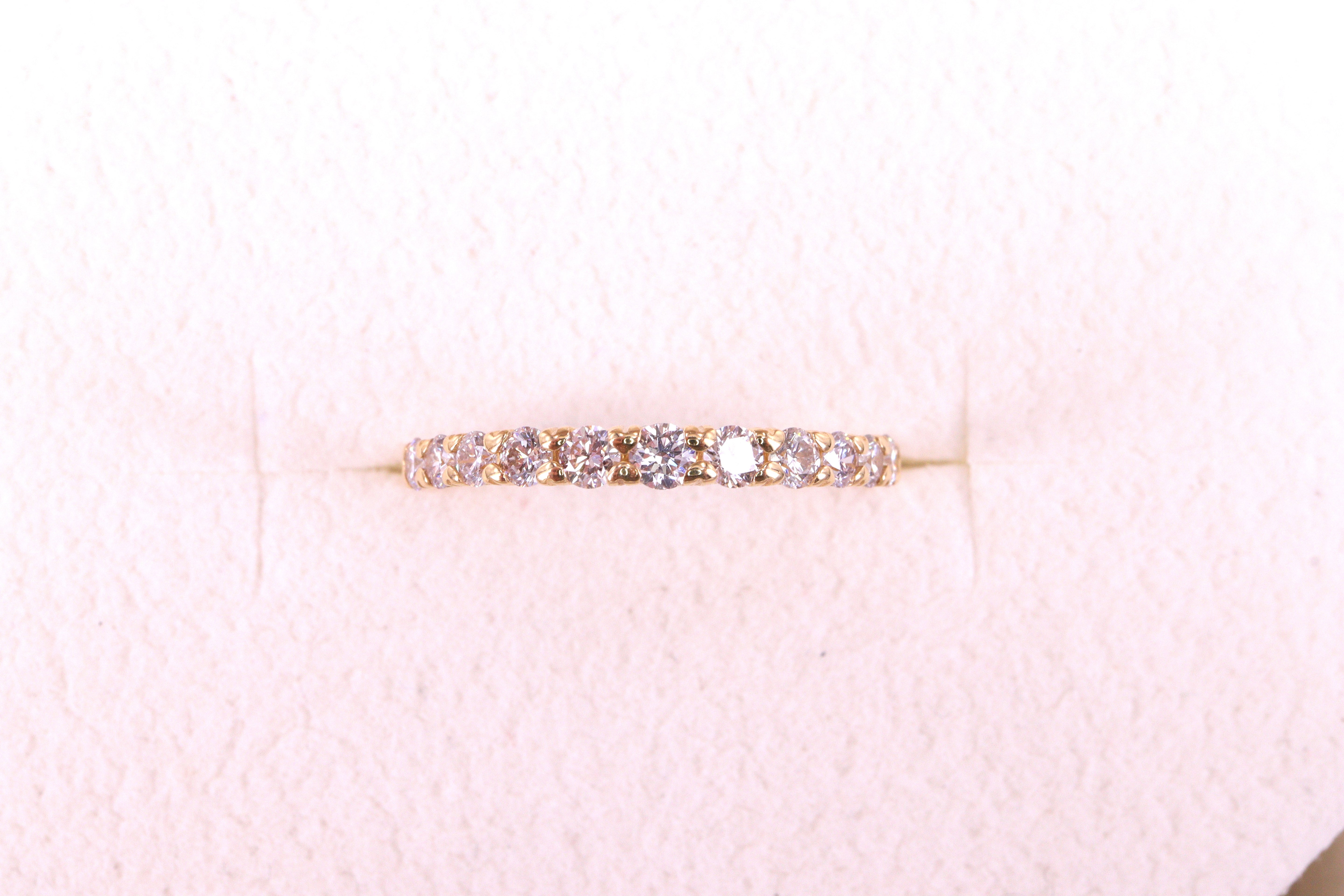 ダイヤモンド ♡爪 K18 エタニティーリング 0.30ct