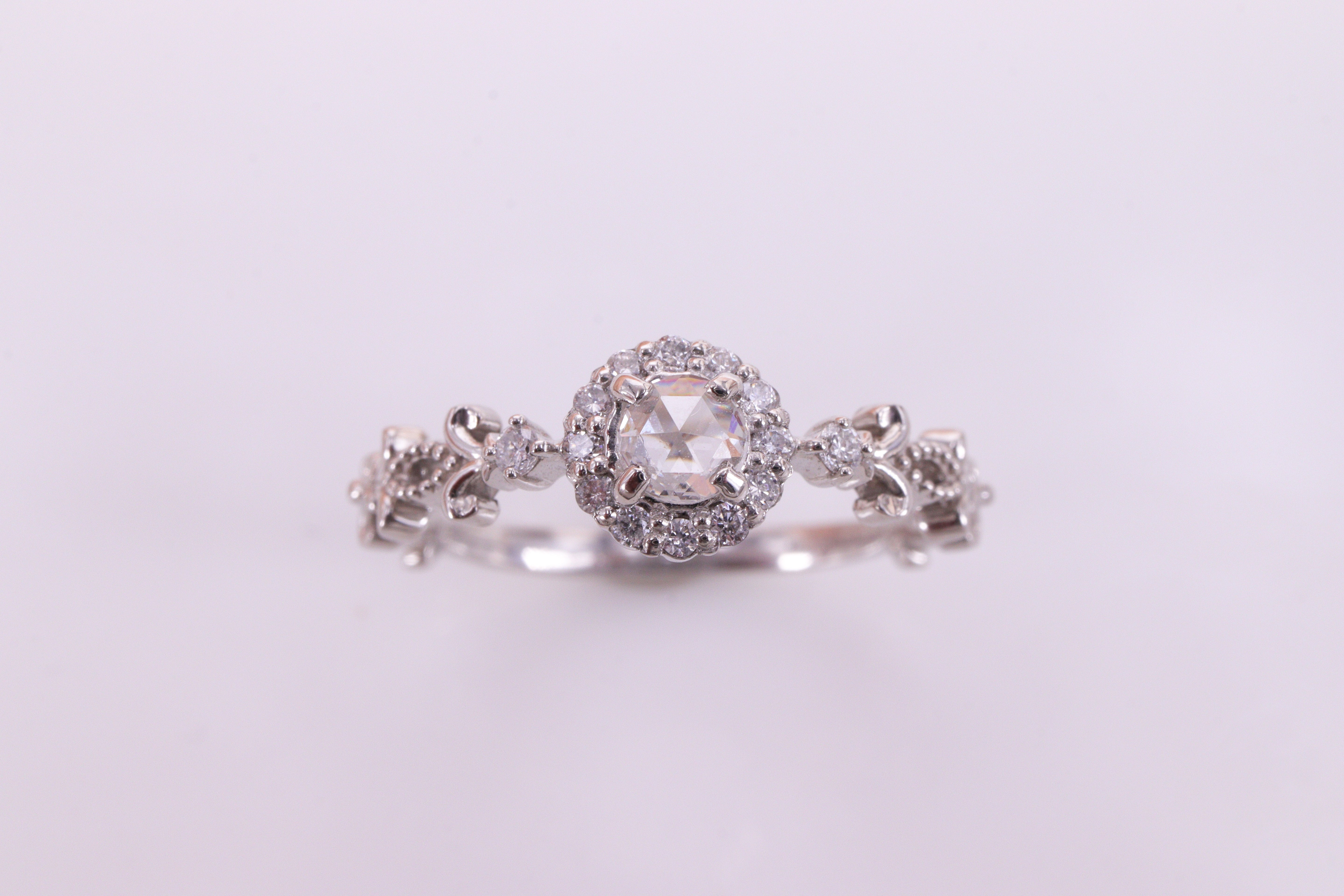 【新春特別価格】ローズカットダイヤモンド Pt950 リング