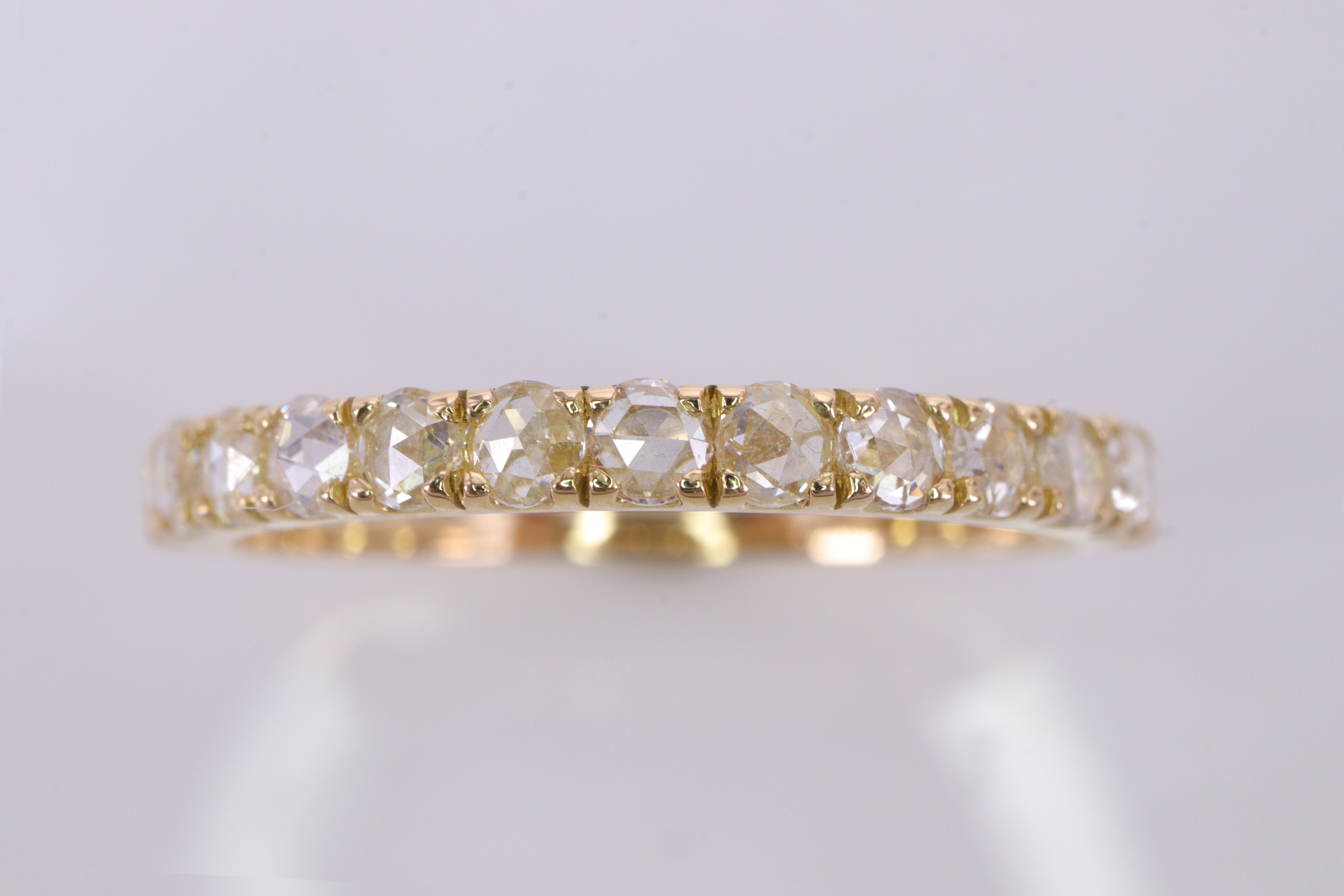 ローズカットダイヤモンド K18YG エタニティーリング 0.36ct