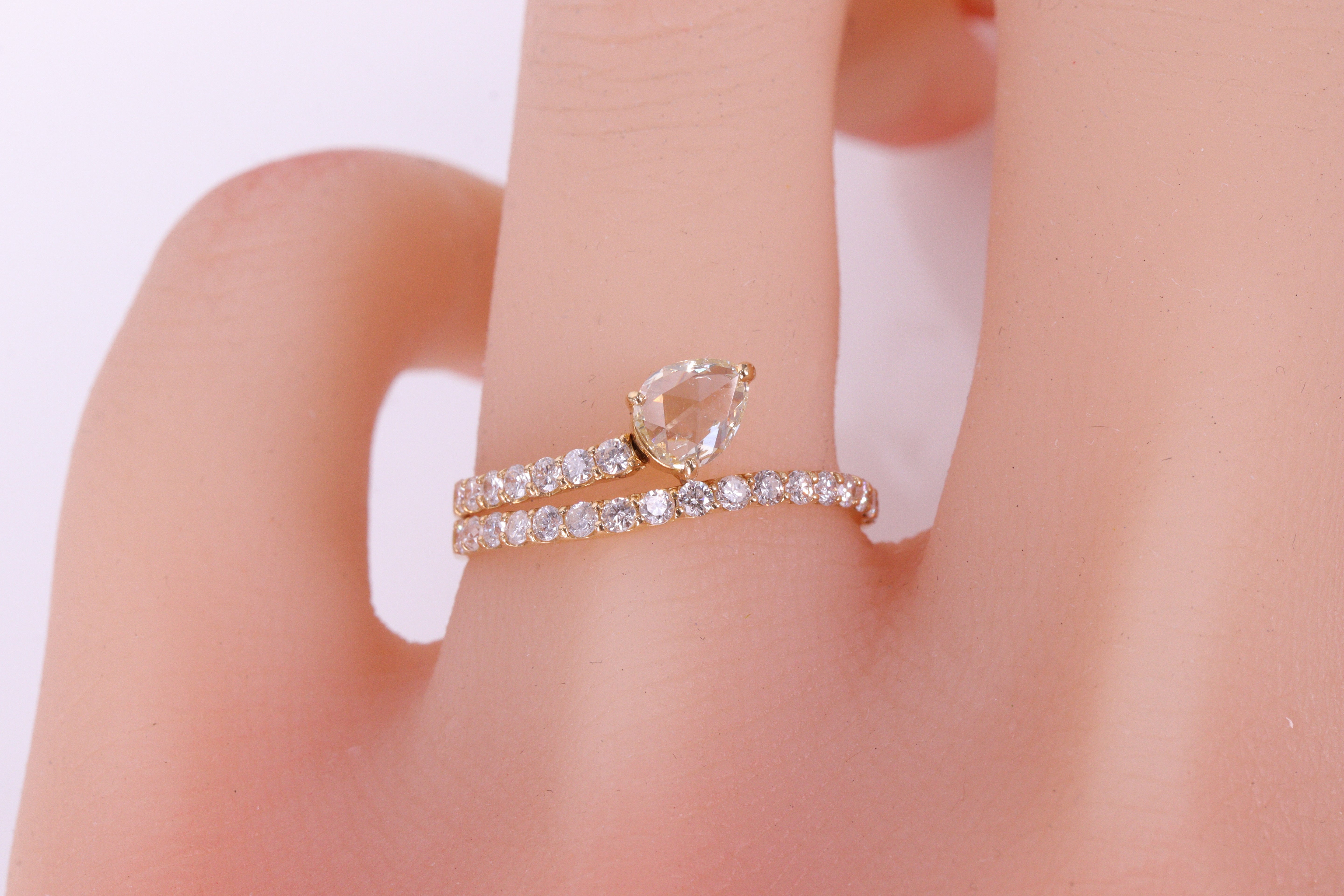 ローズカットダイヤモンド K18YGリング N3908