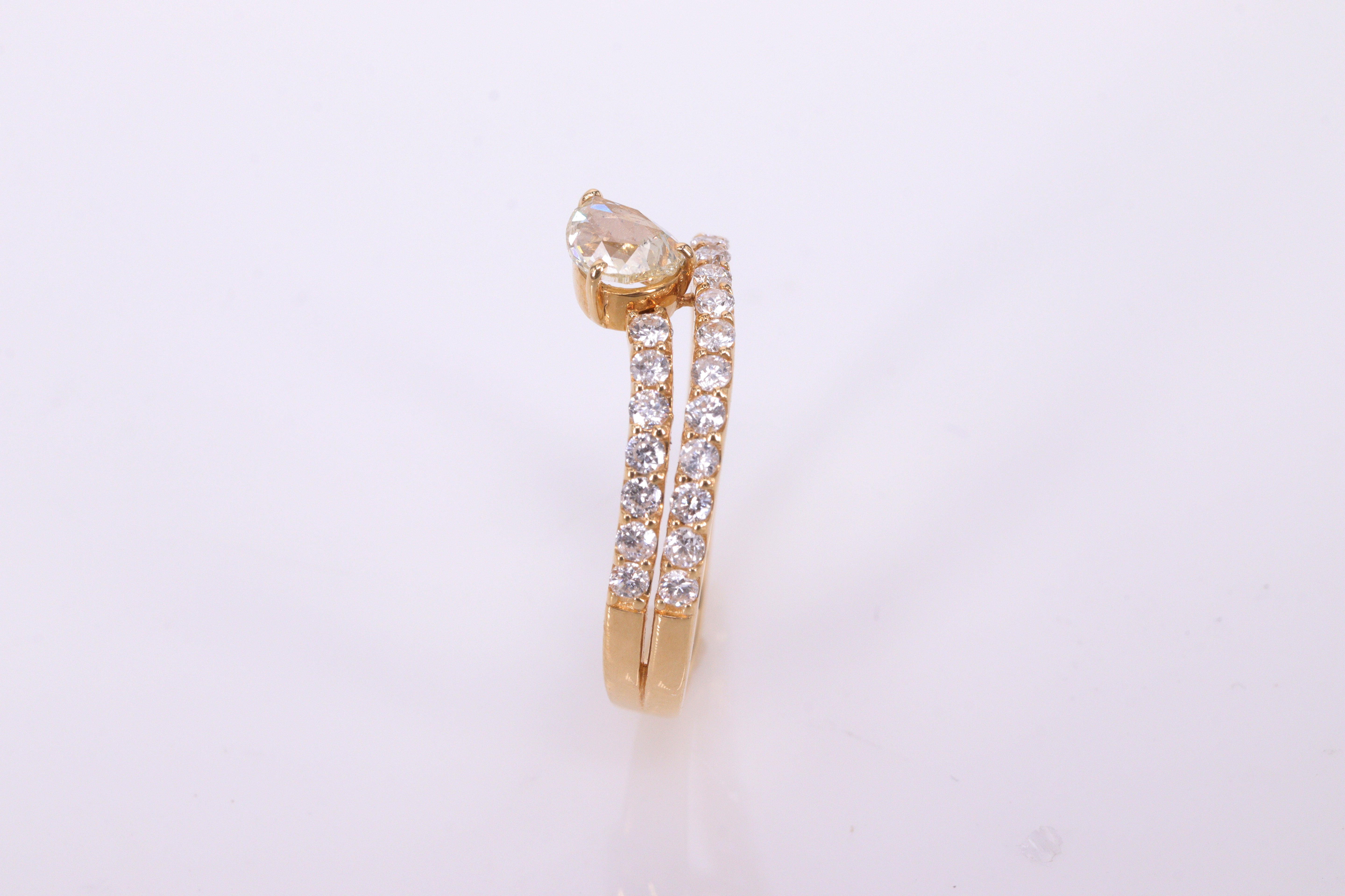 ローズカットダイヤモンド K18YGリング N3908