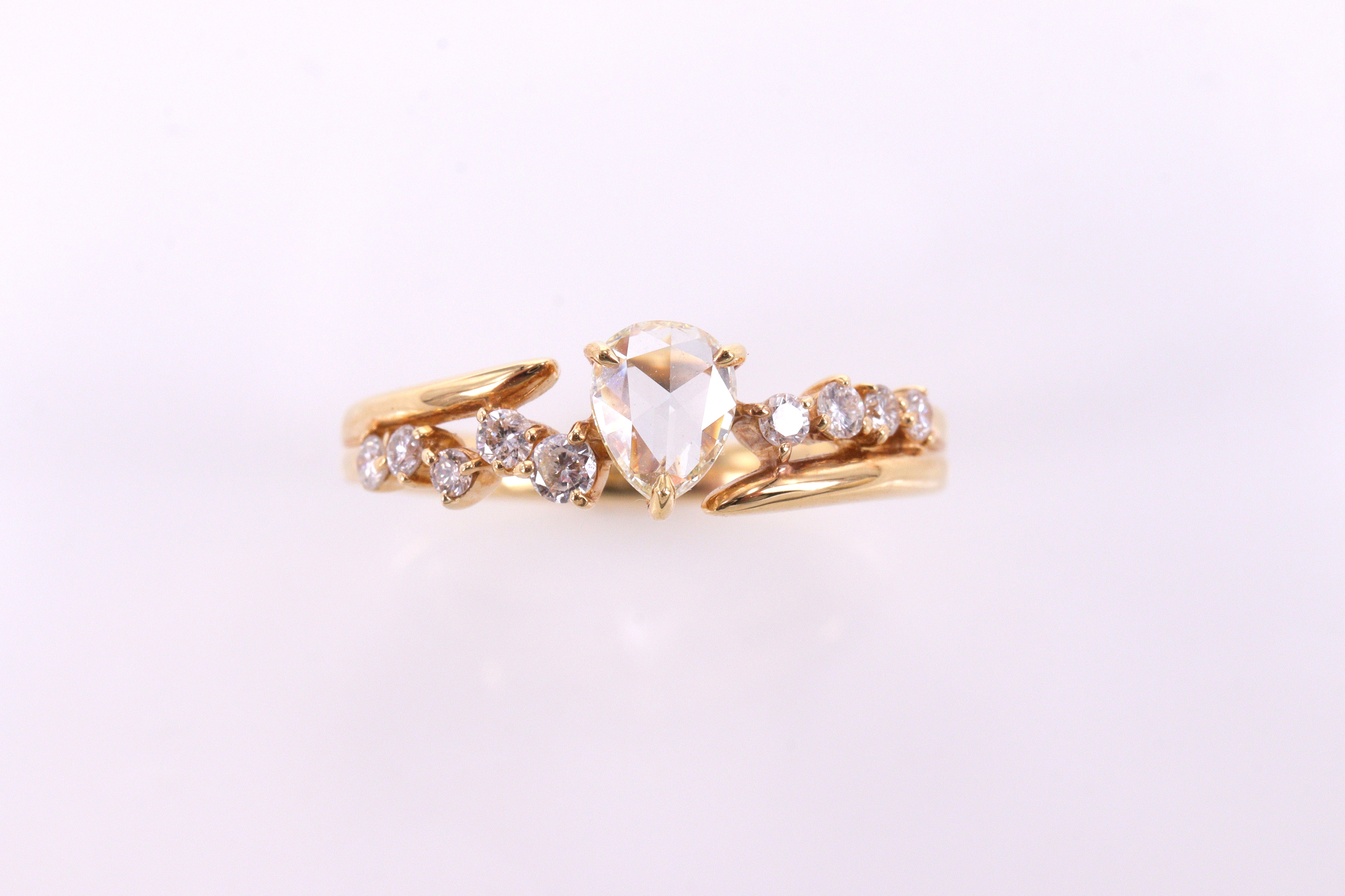 ローズカットダイヤモンド K18PG リング N3913