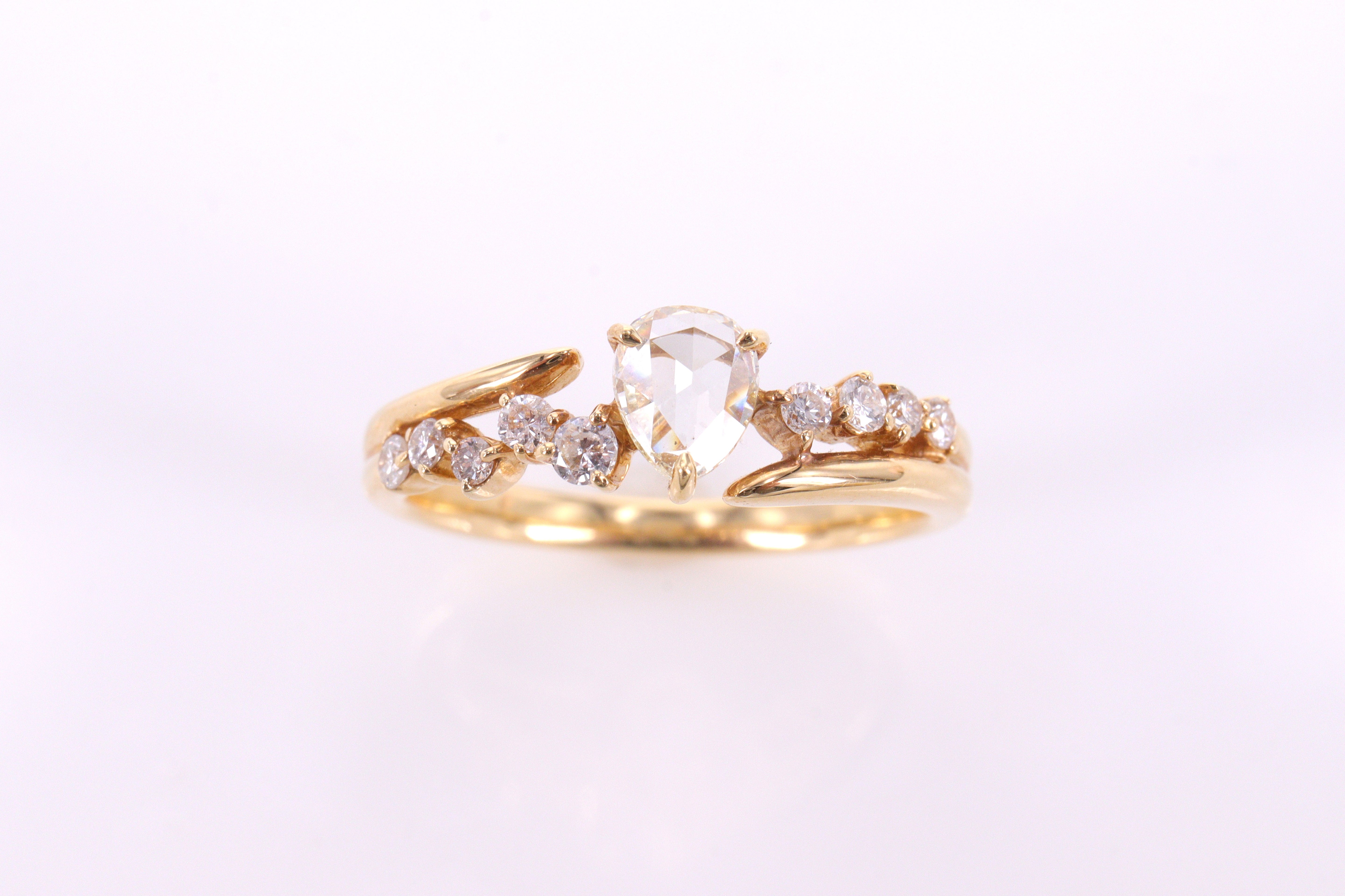 ローズカットダイヤモンド K18PG リング N3913