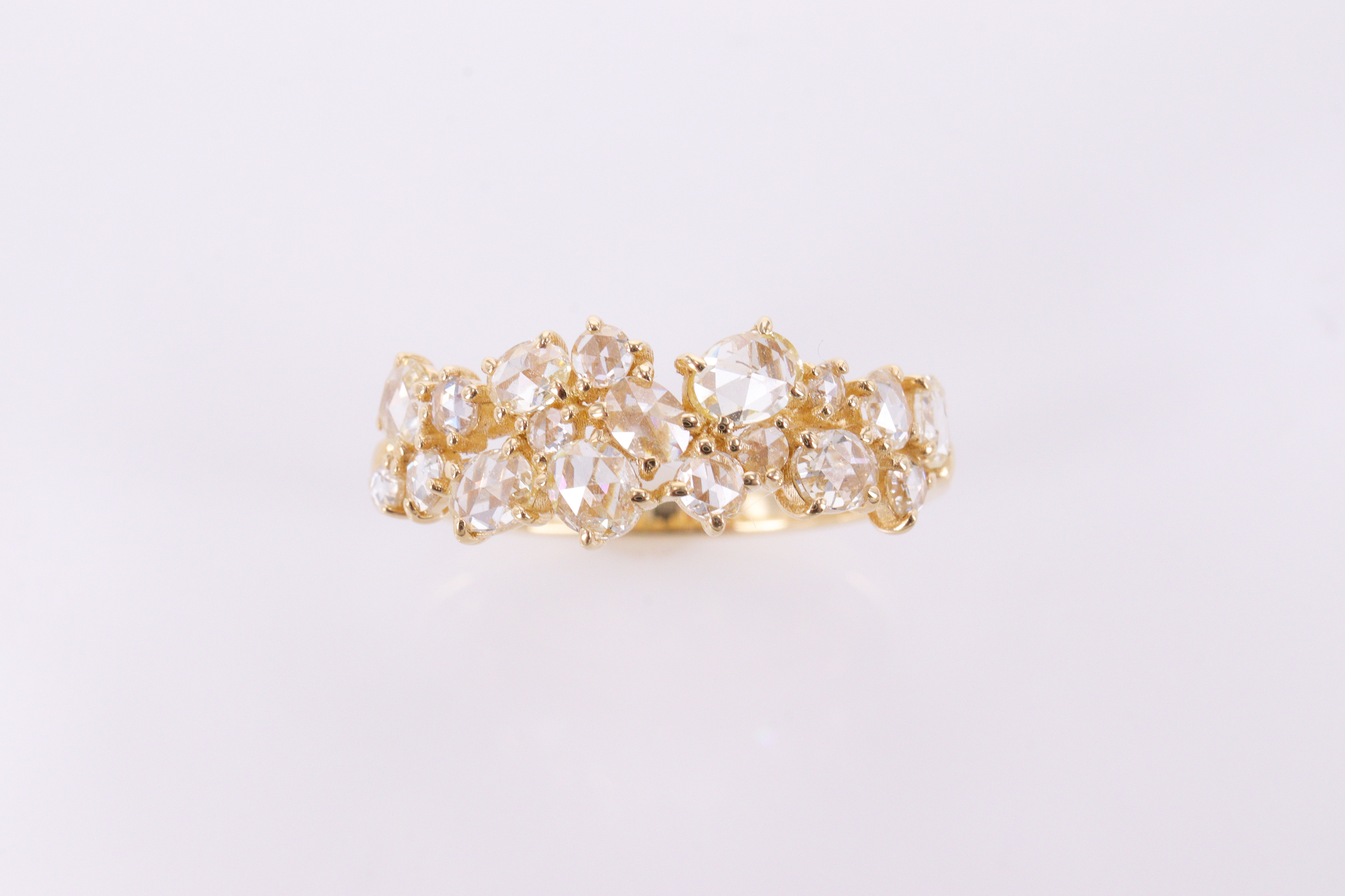 ローズカットダイヤモンド K18YGリング N3874