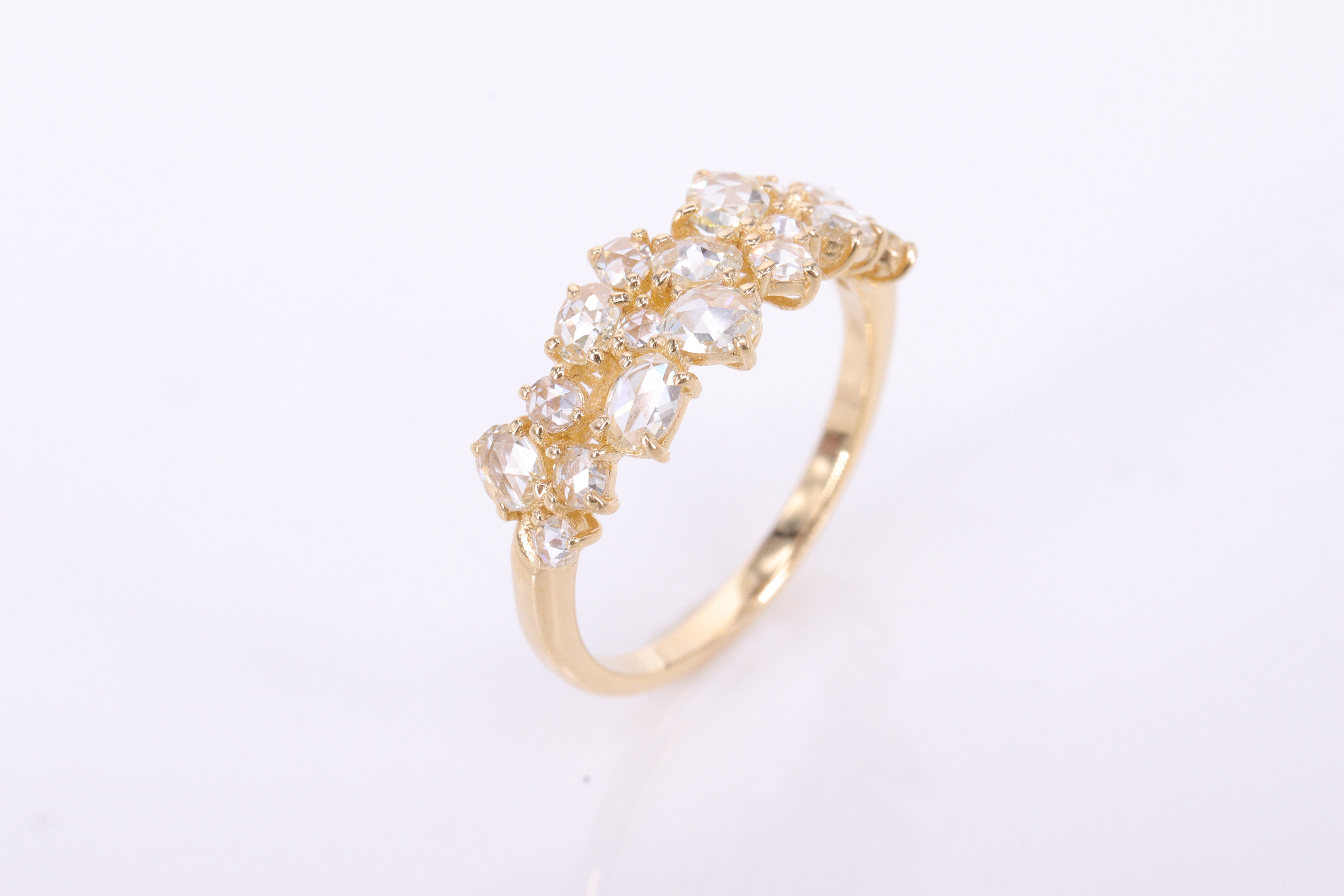 ローズカットダイヤモンド K18YGリング N3874