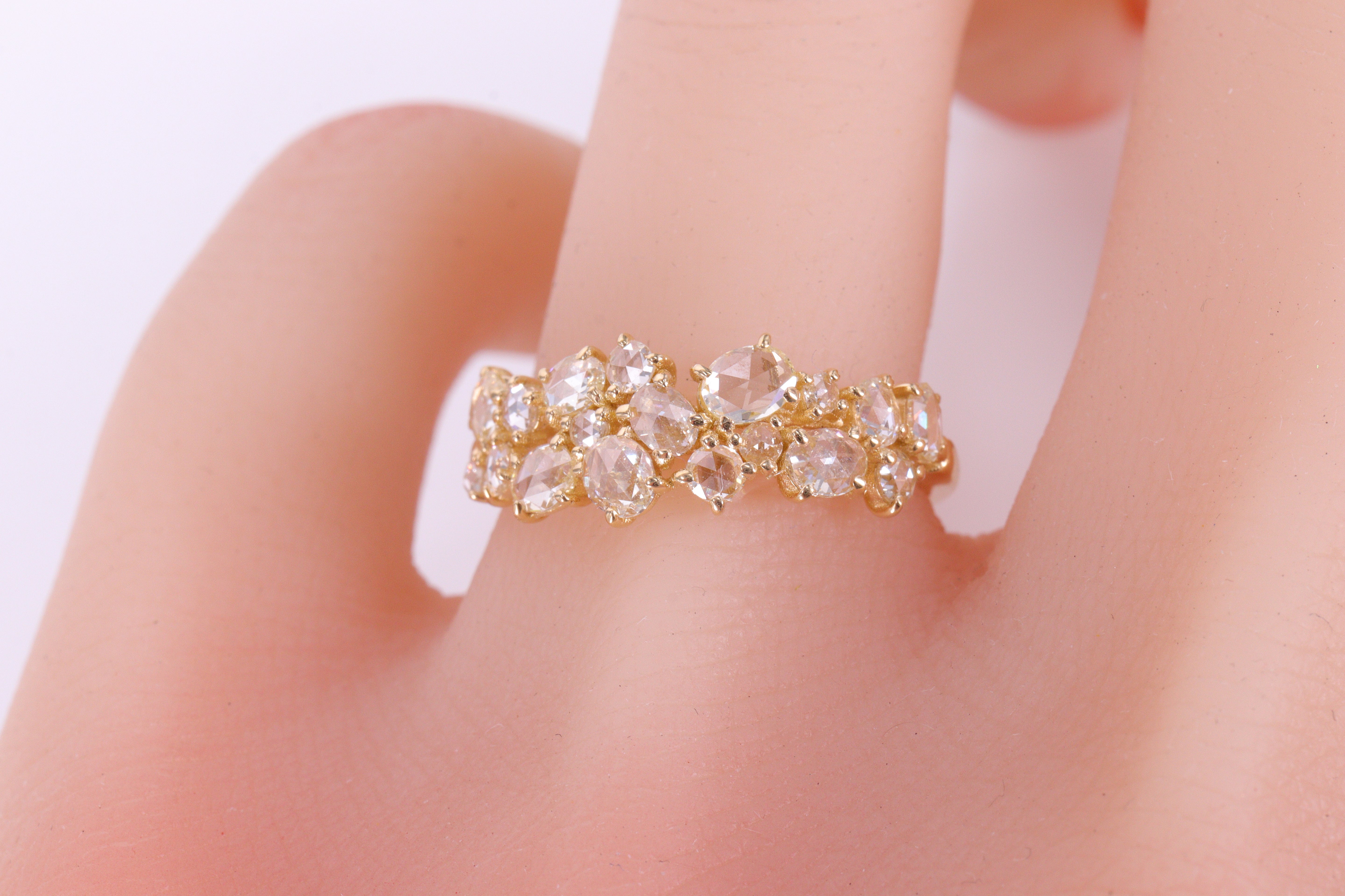 ローズカットダイヤモンド K18YGリング N3874