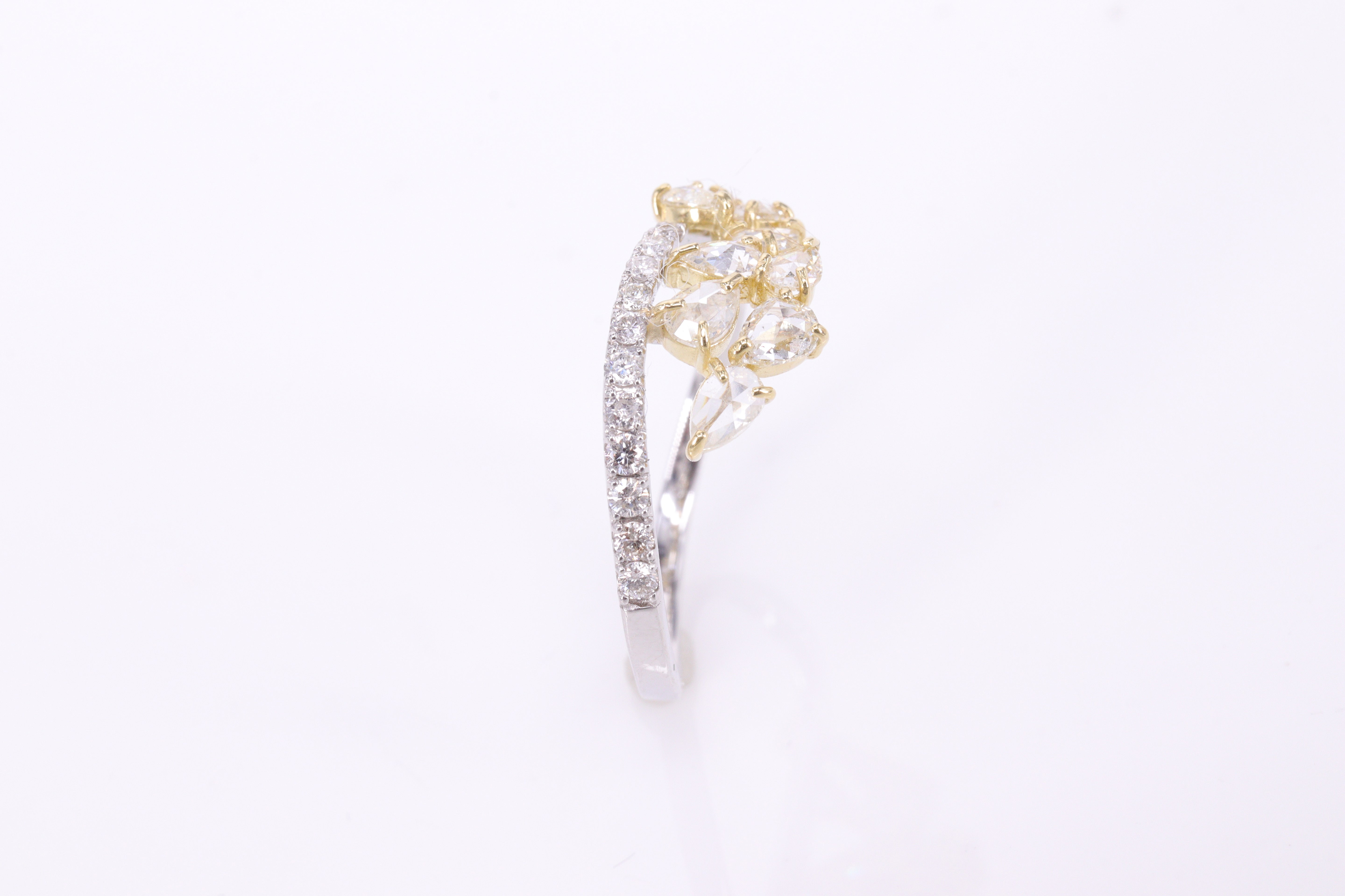 【再入荷】ローズカットダイヤモンド K18/Ptリング