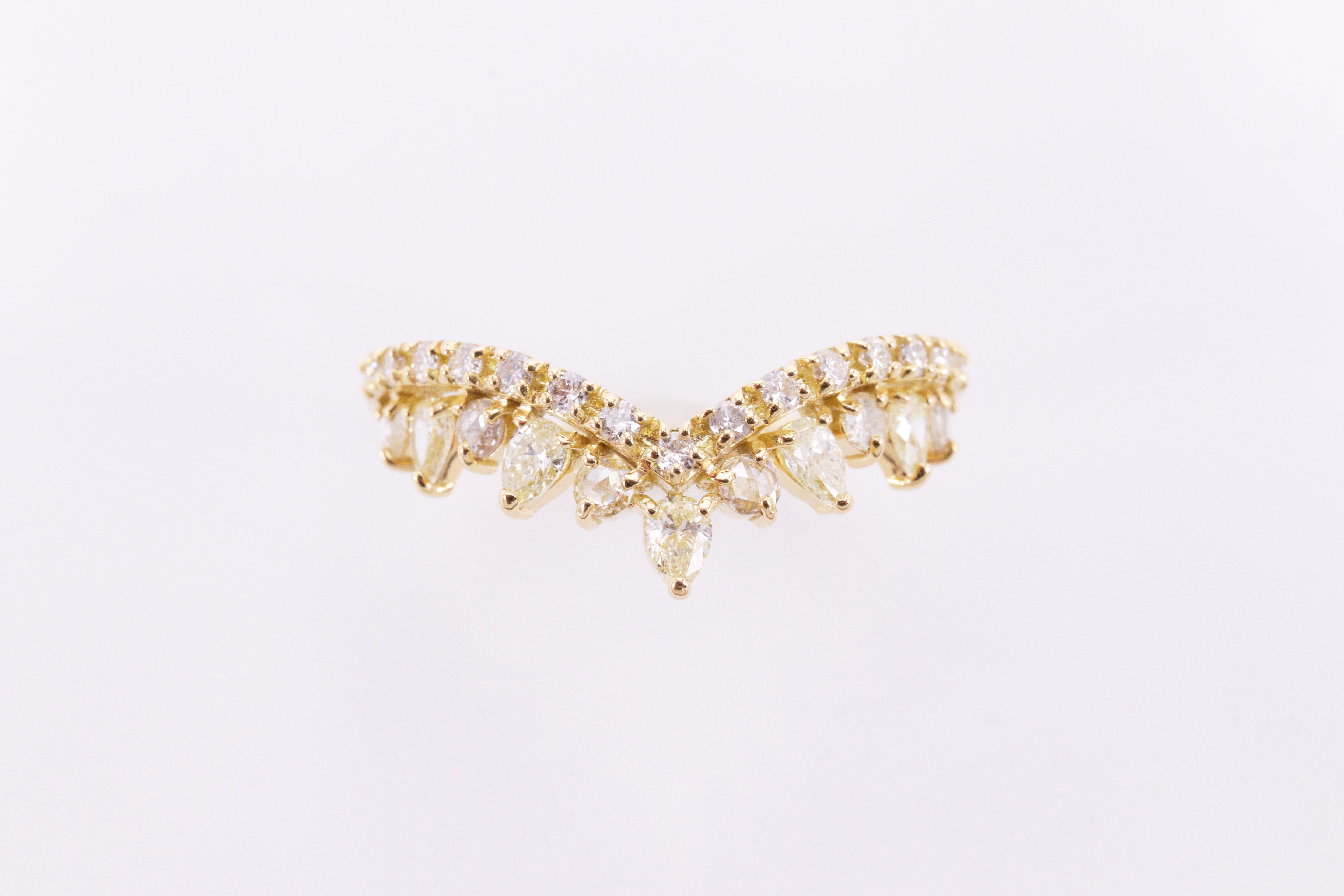 ローズカットダイヤモンド K18YGリング N3877