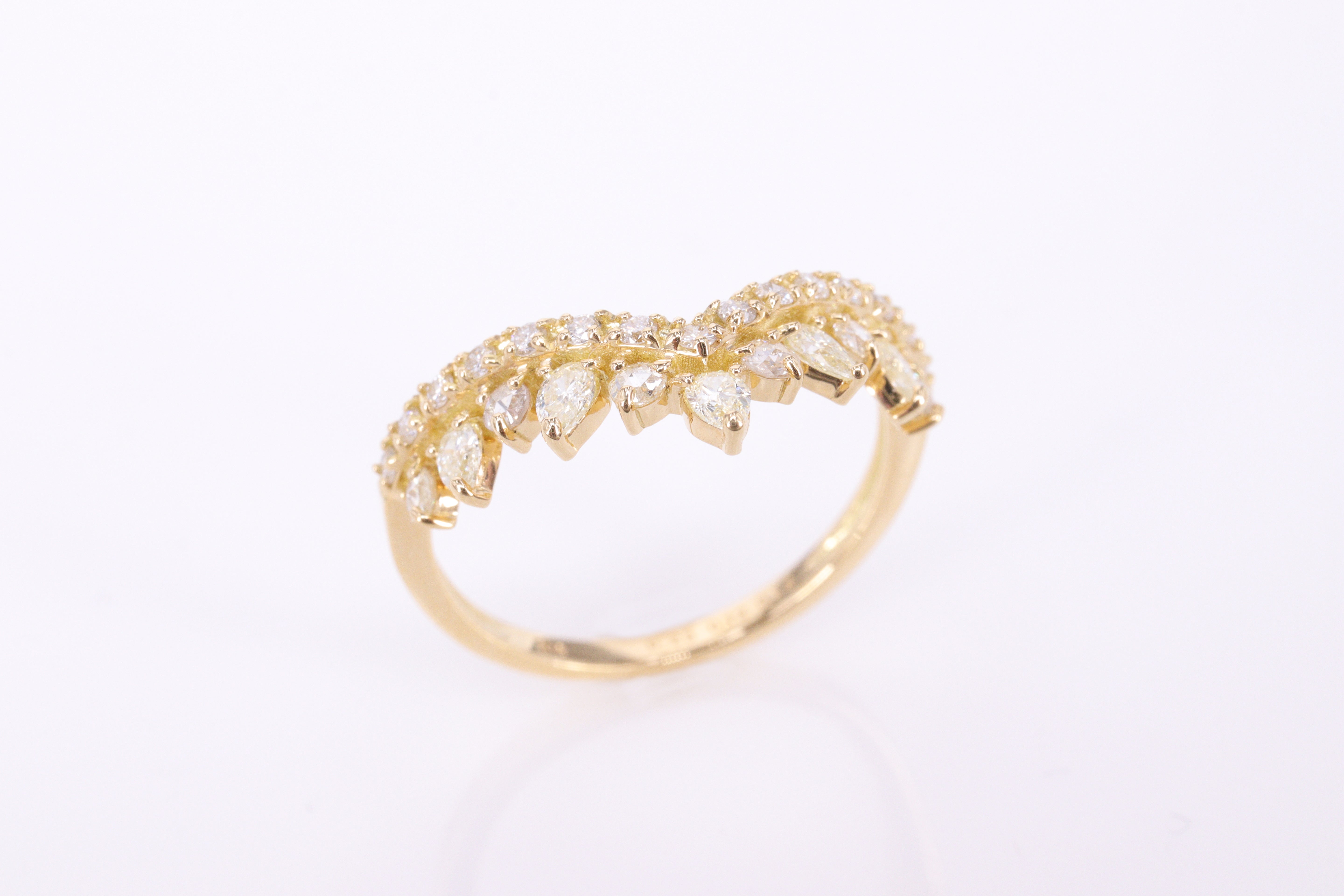 ローズカットダイヤモンド K18YGリング N3877