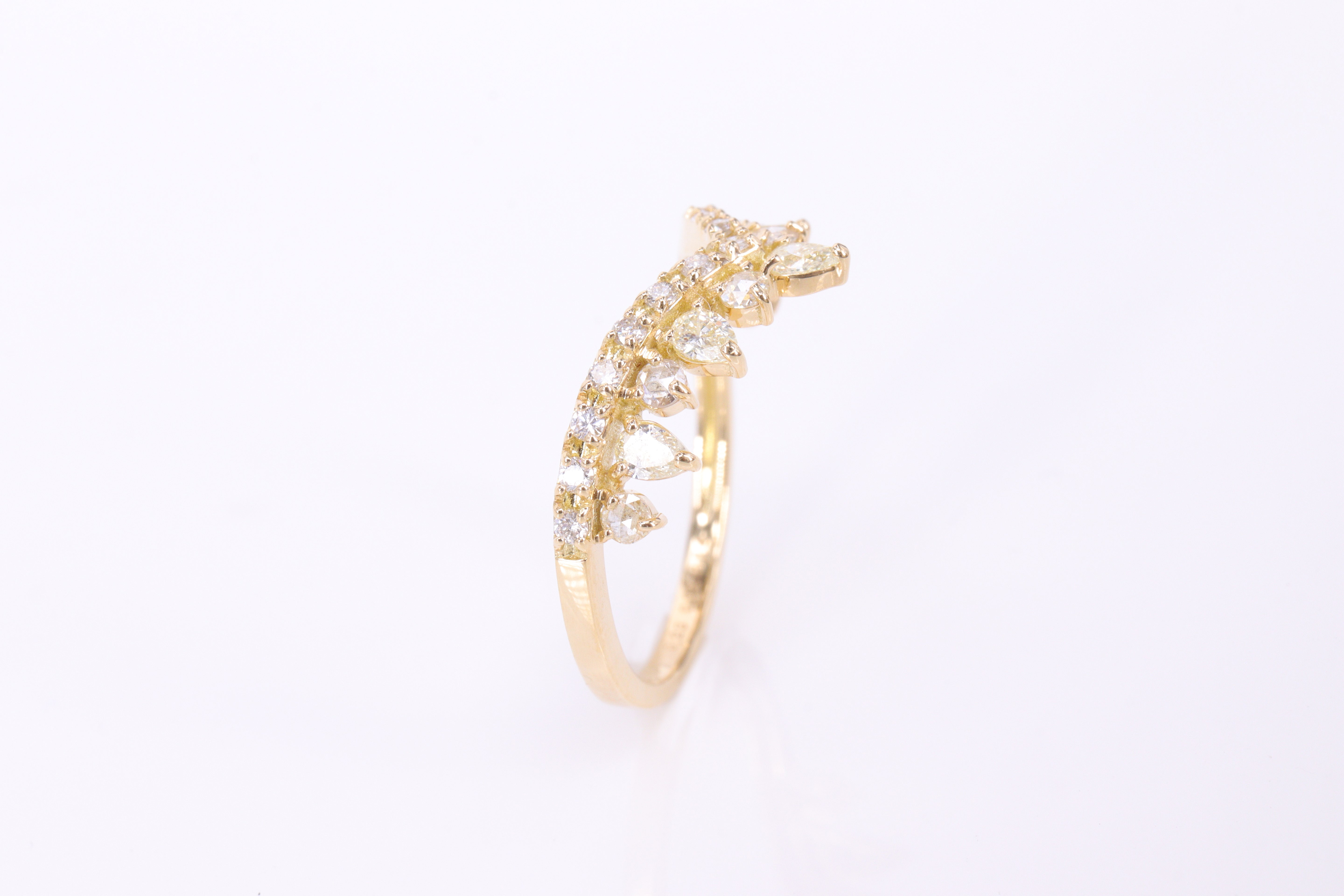 ローズカットダイヤモンド K18YGリング N3877