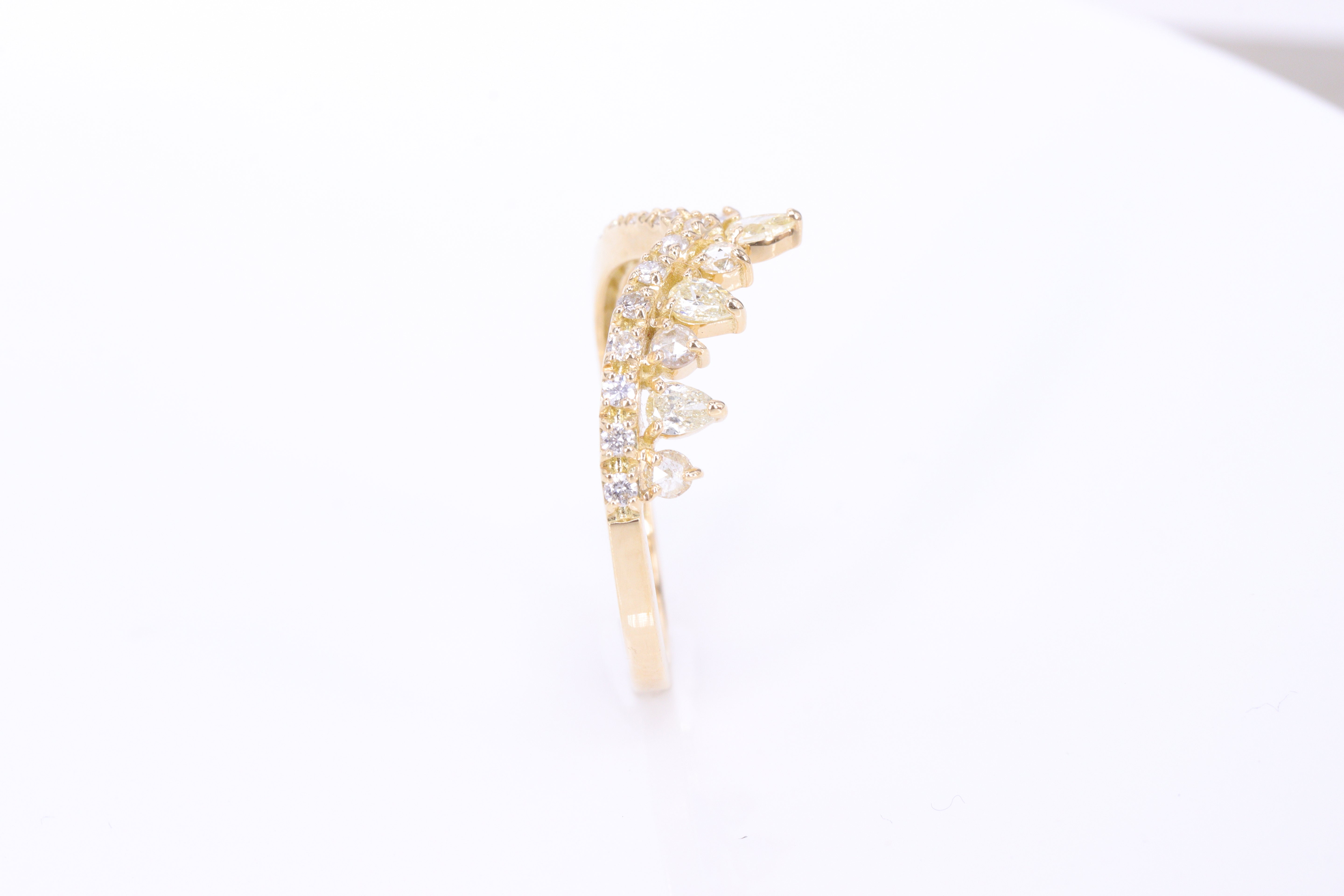 ローズカットダイヤモンド K18YGリング N3877