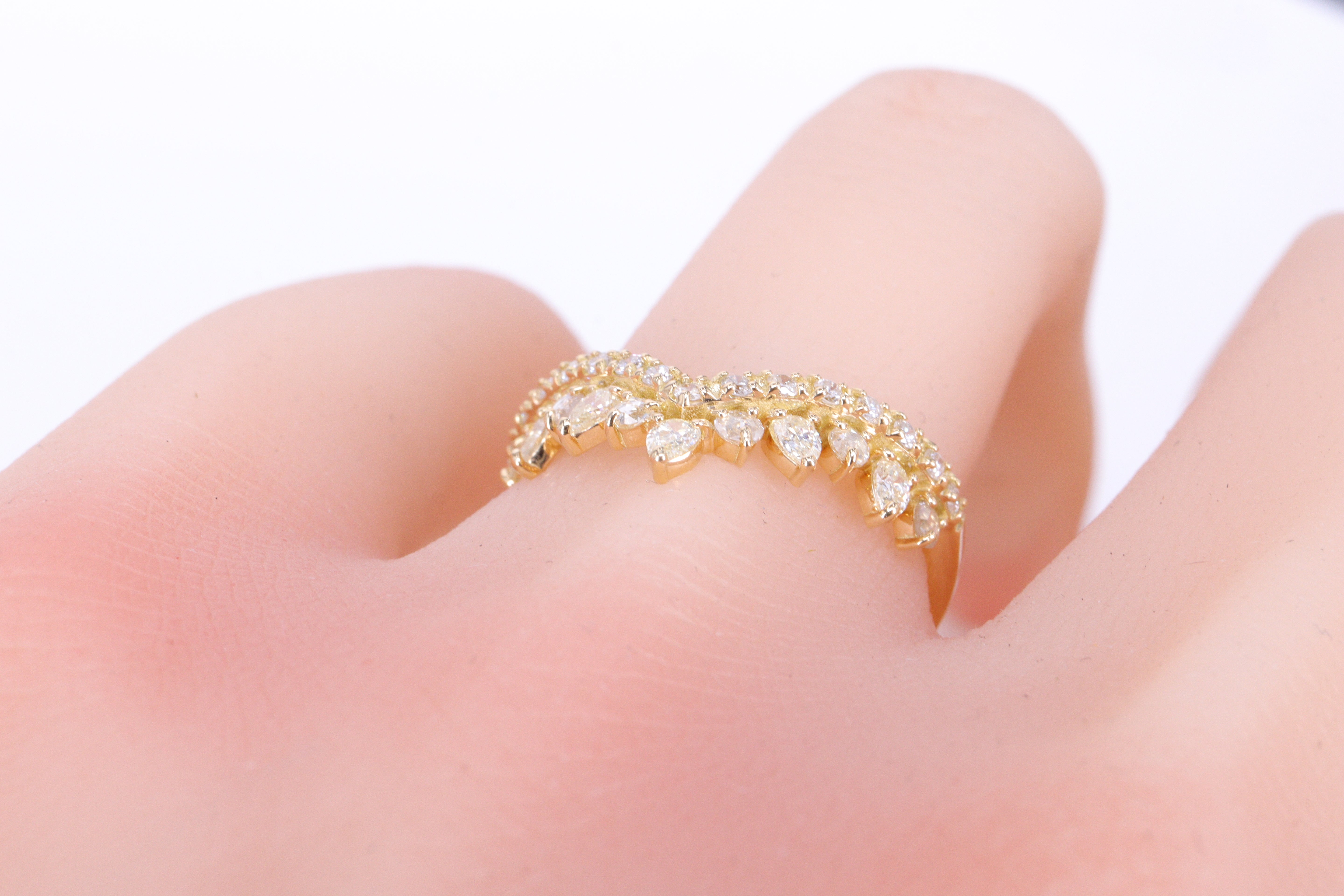 ローズカットダイヤモンド K18YGリング N3877