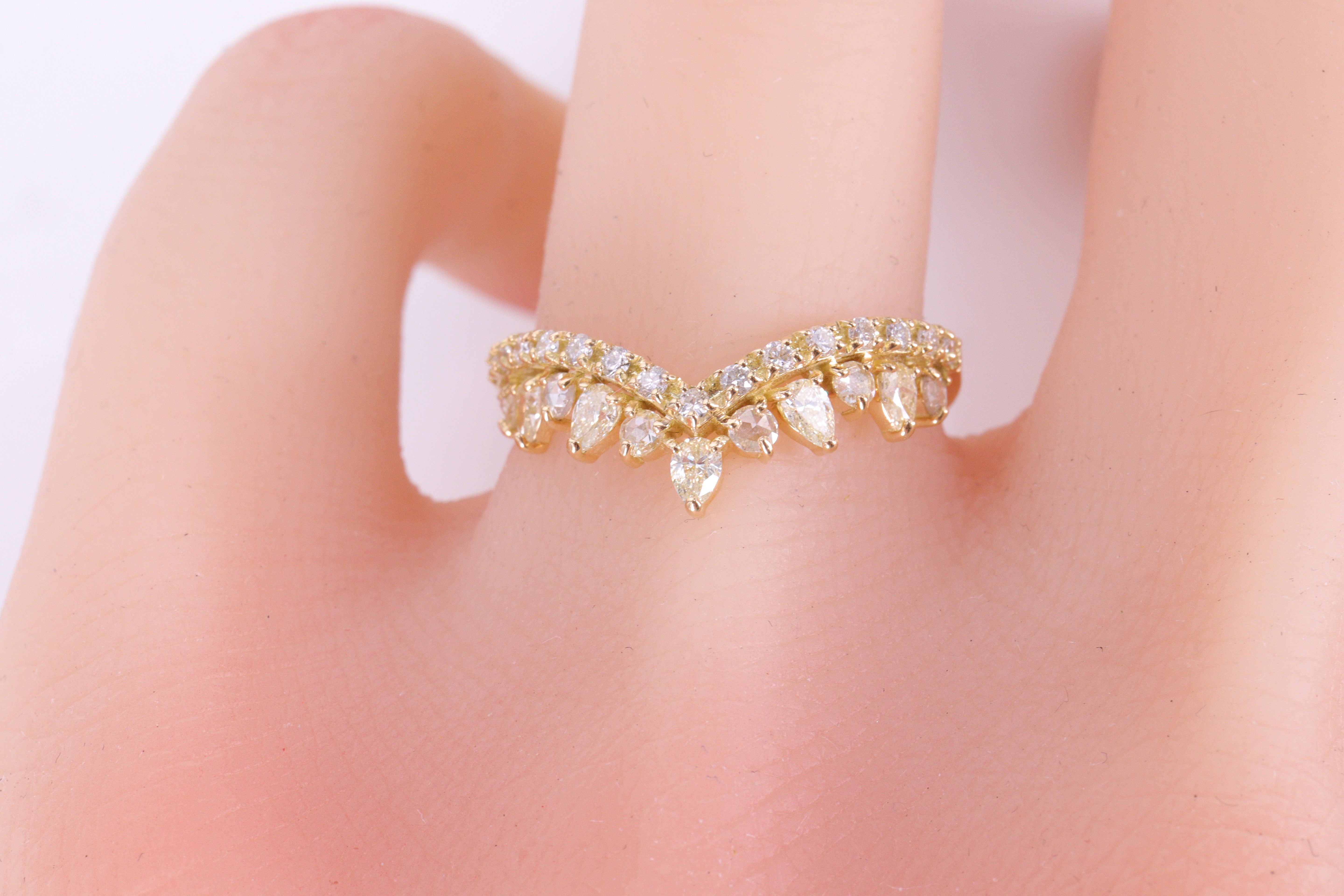 ローズカットダイヤモンド K18YGリング N3877