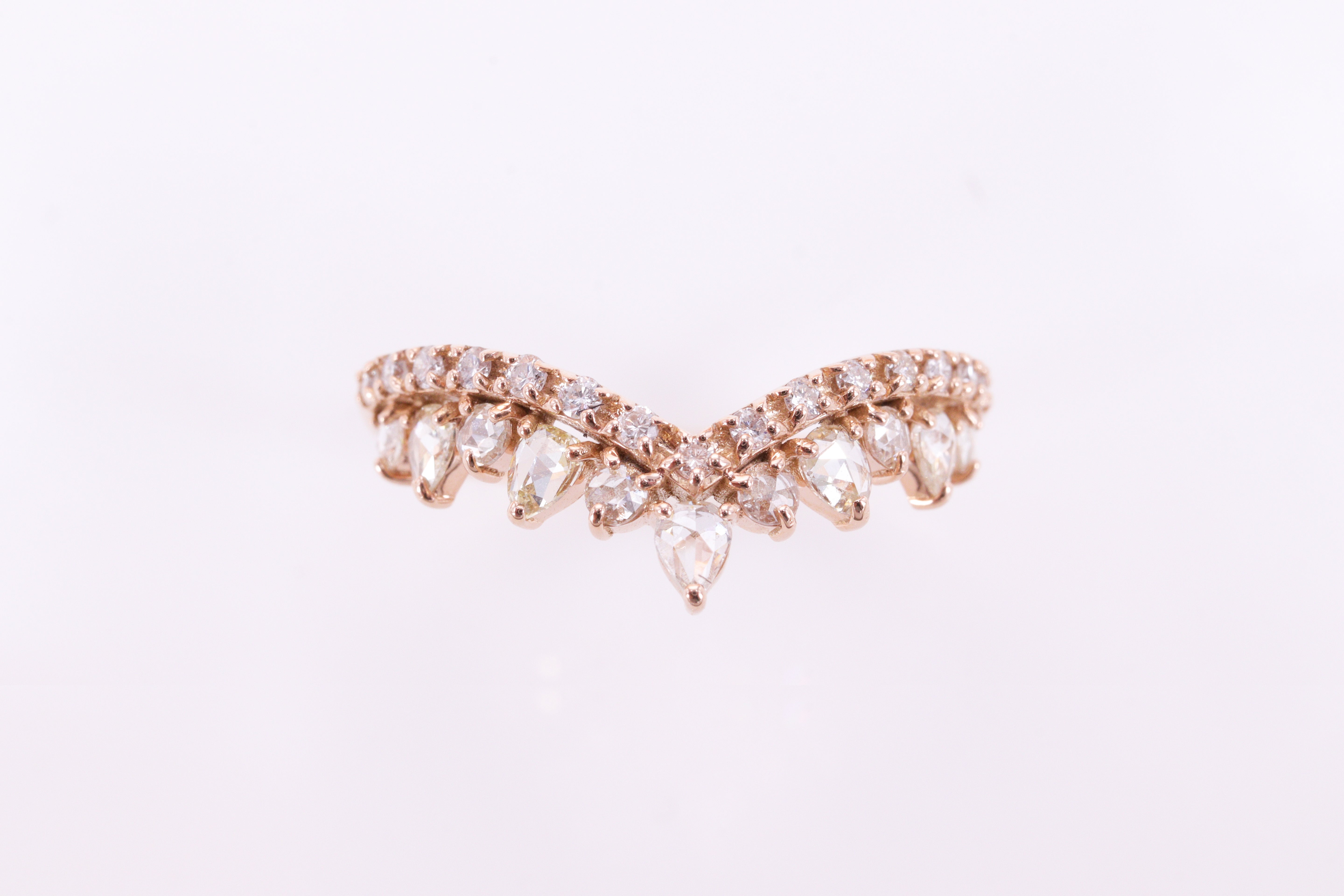 ローズカットダイヤモンド K18PGリング N3910