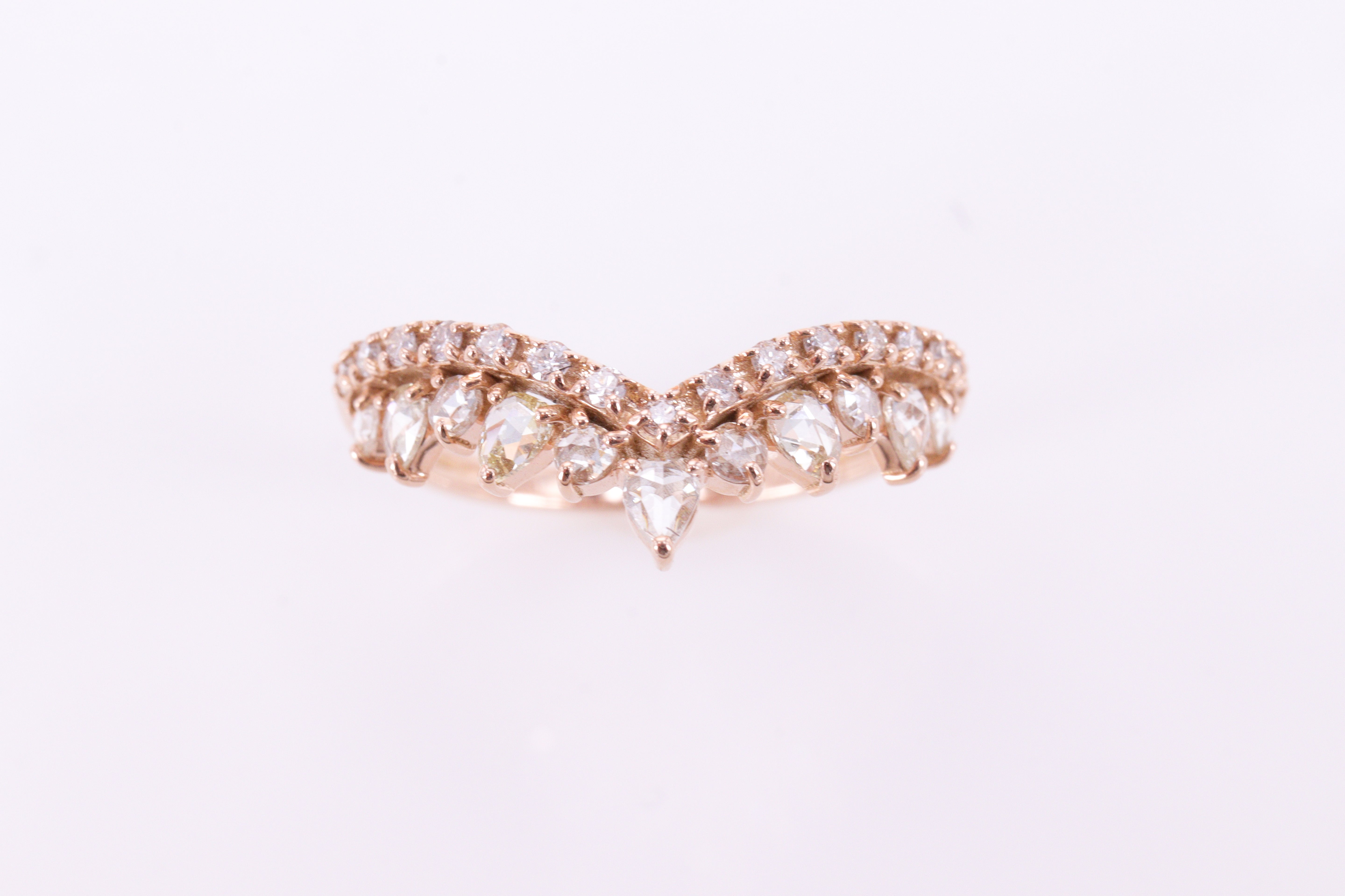 ローズカットダイヤモンド K18PGリング N3910