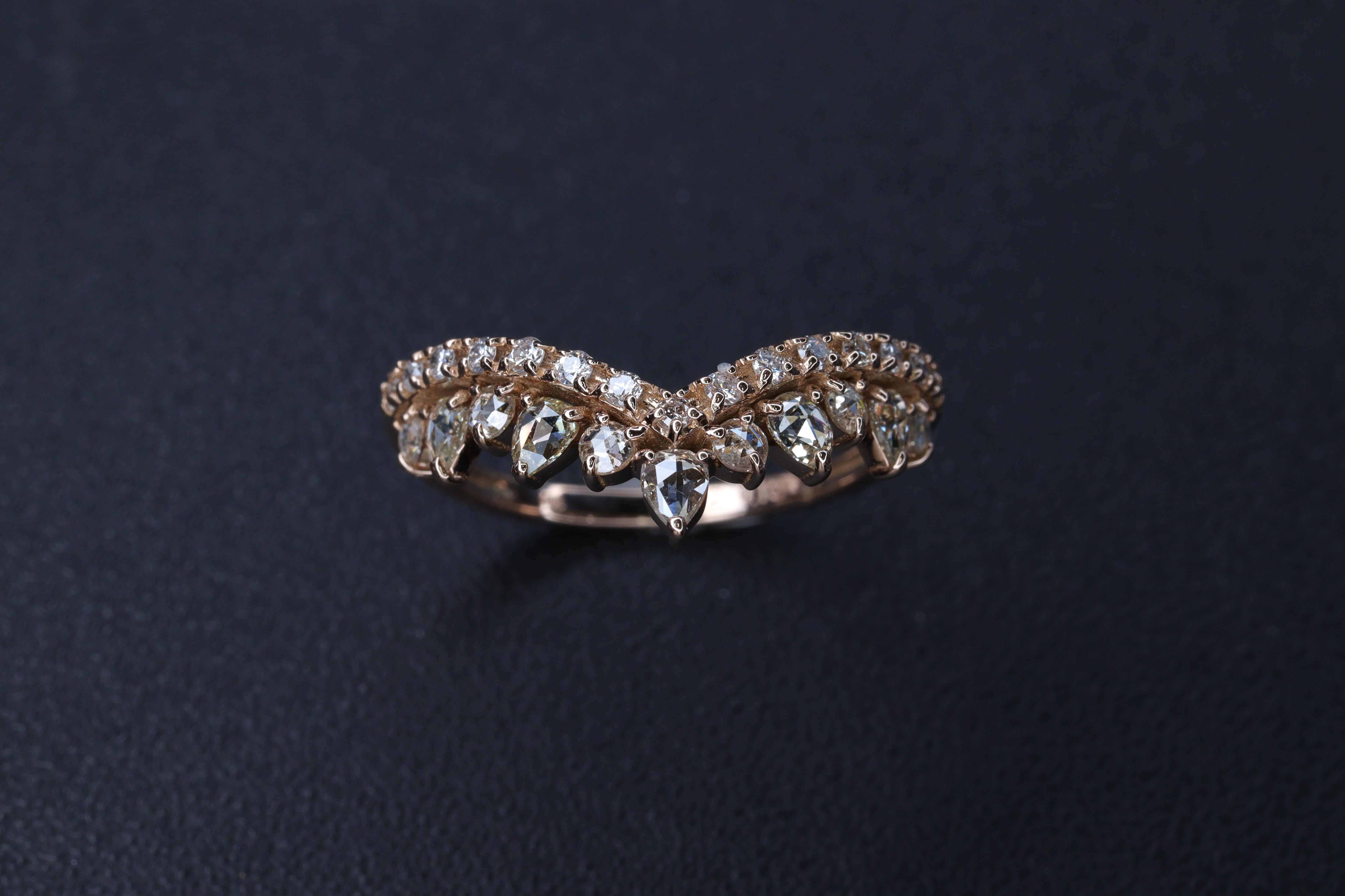 ローズカットダイヤモンド K18PGリング N3910