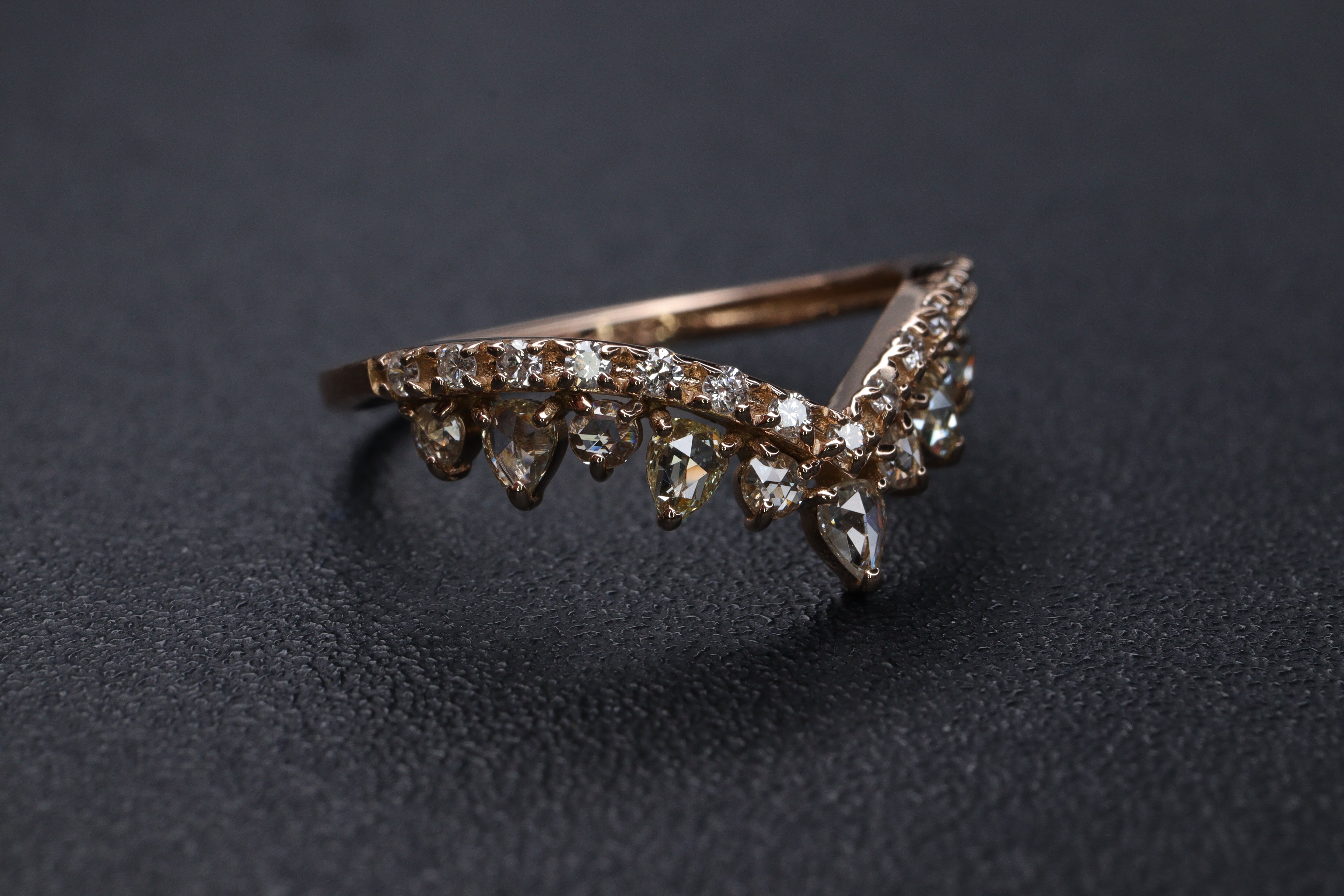 ローズカットダイヤモンド K18PGリング N3910