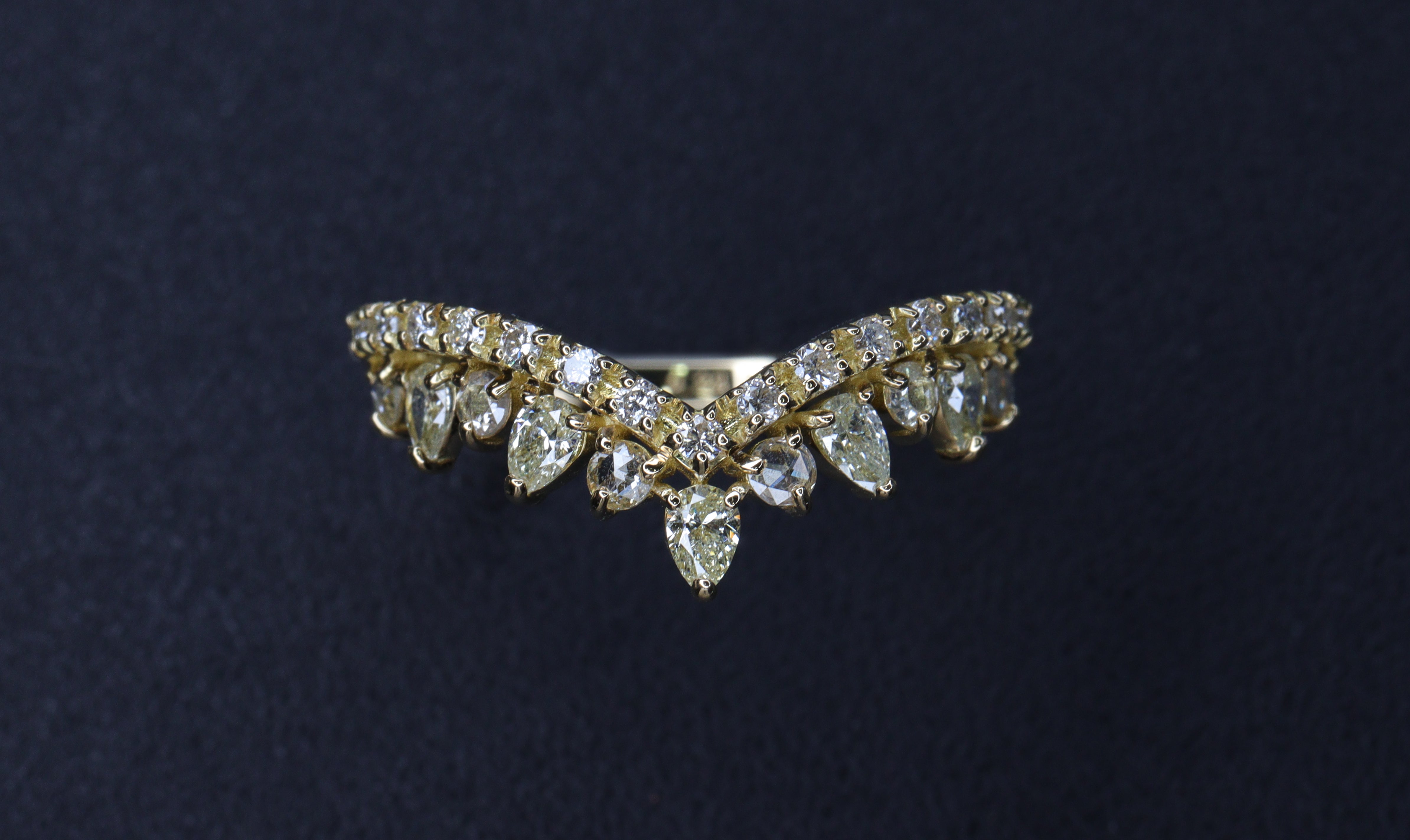 ローズカットダイヤモンド K18YGリング N3877