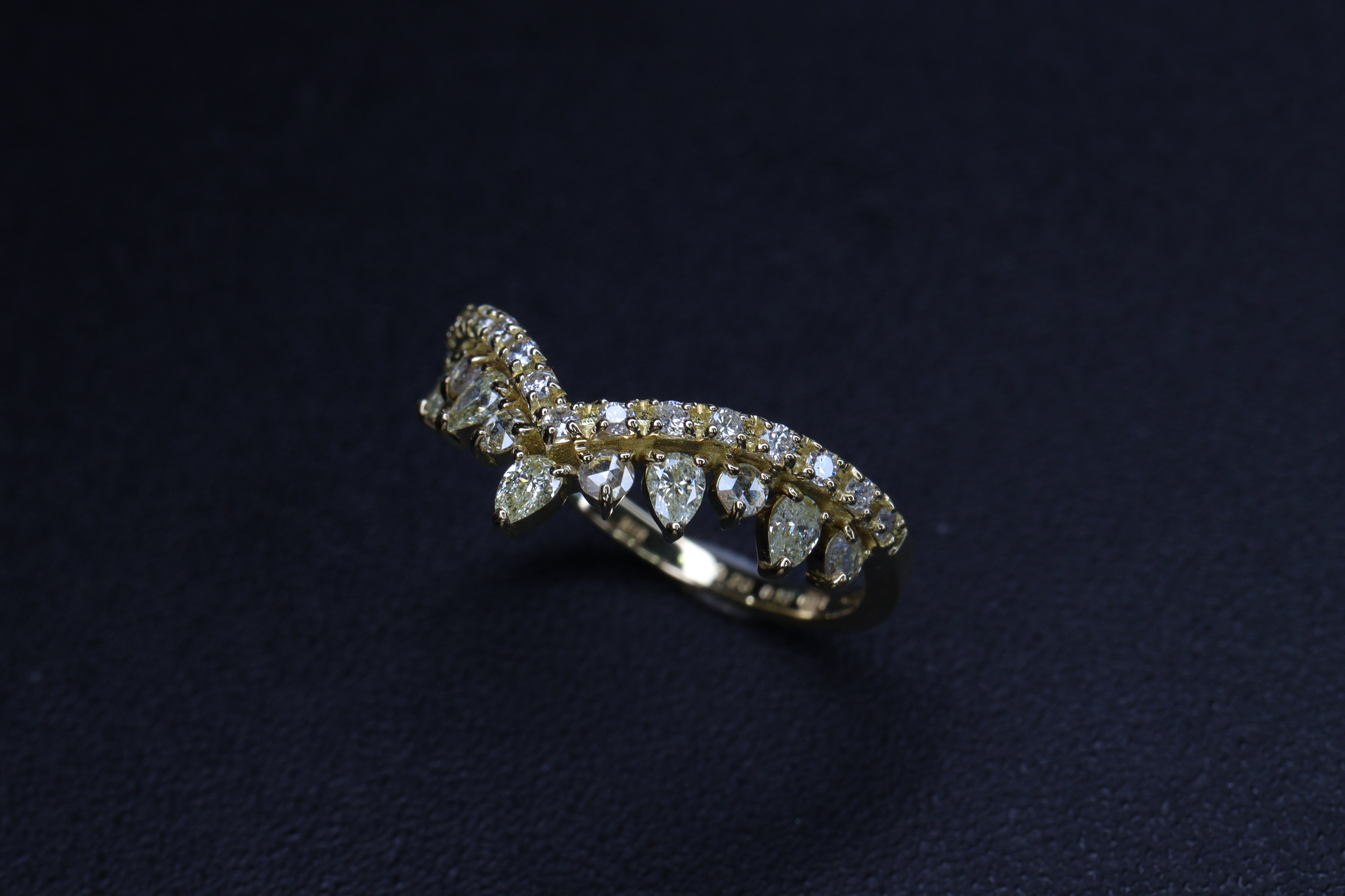 ローズカットダイヤモンド K18YGリング N3877