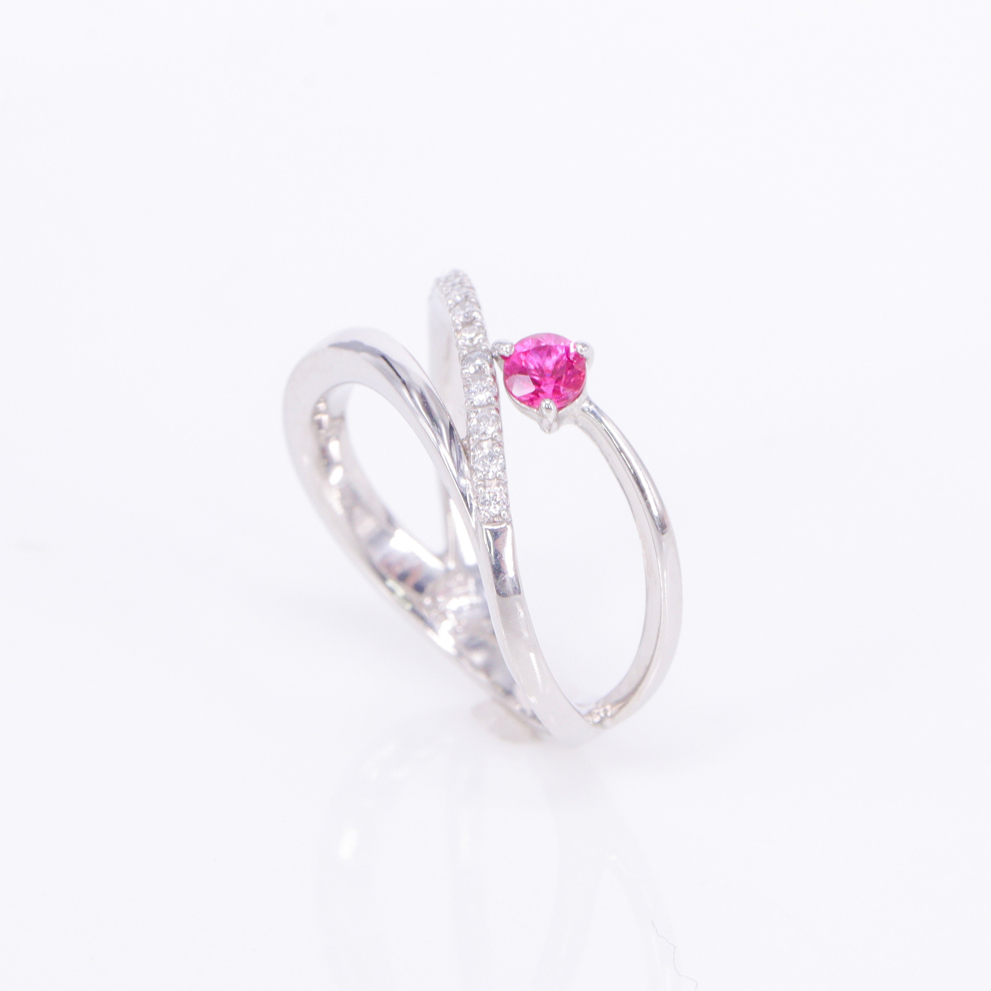 ルビー&ダイヤモンドPt ピンキーリング