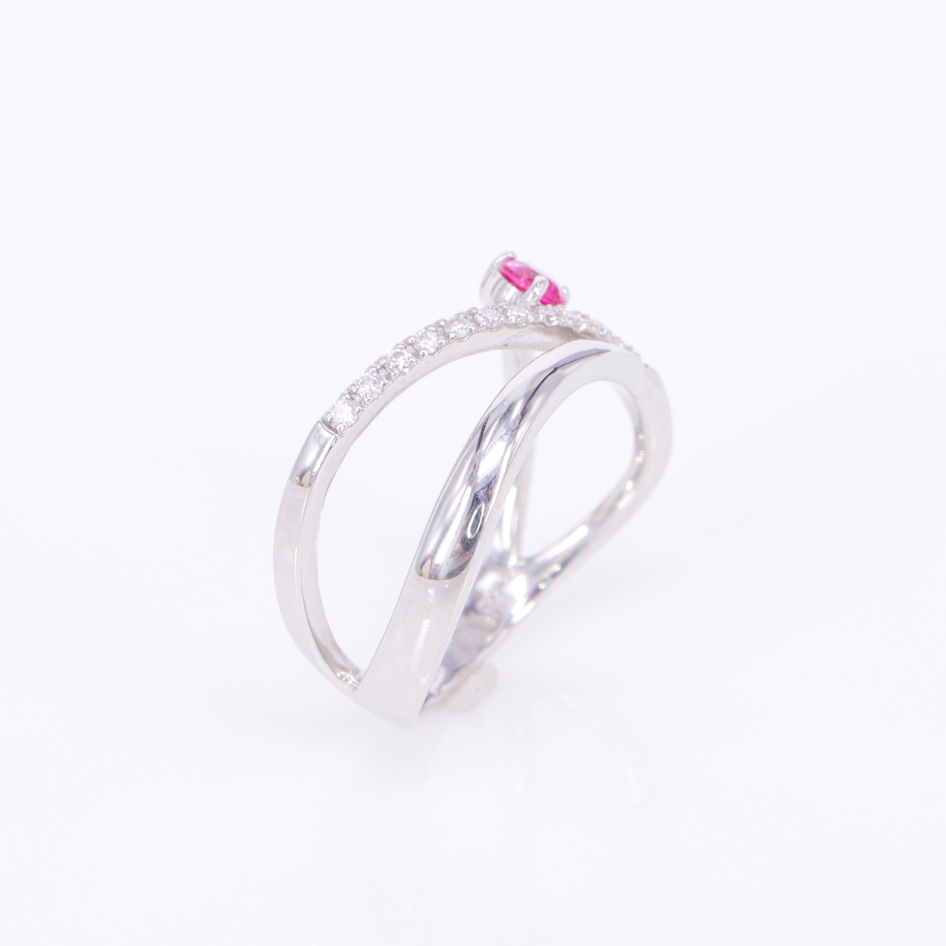 ルビー&ダイヤモンドPt ピンキーリング