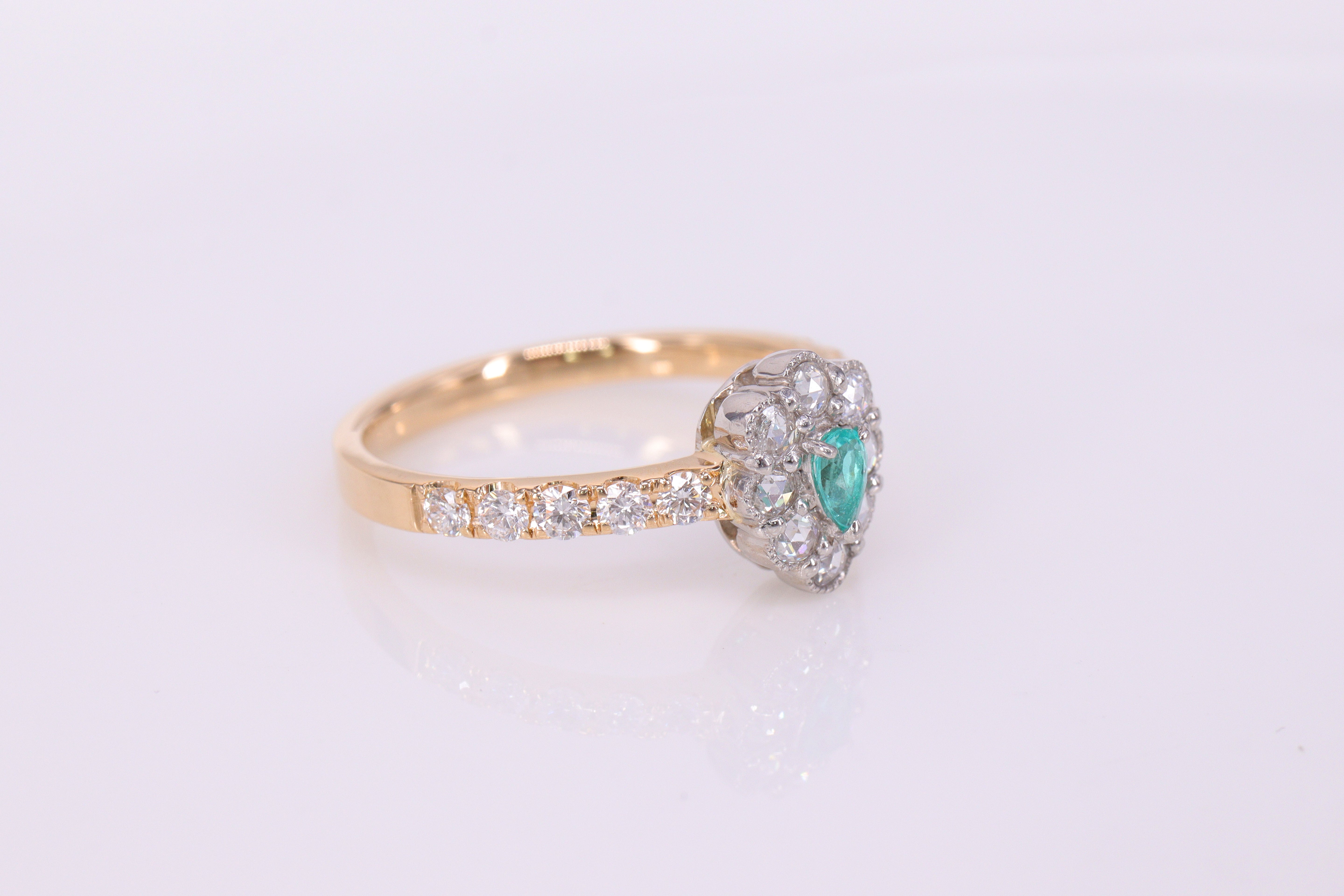 ☆匠-藤原作☆パライバトルマリンK18/Ptリング