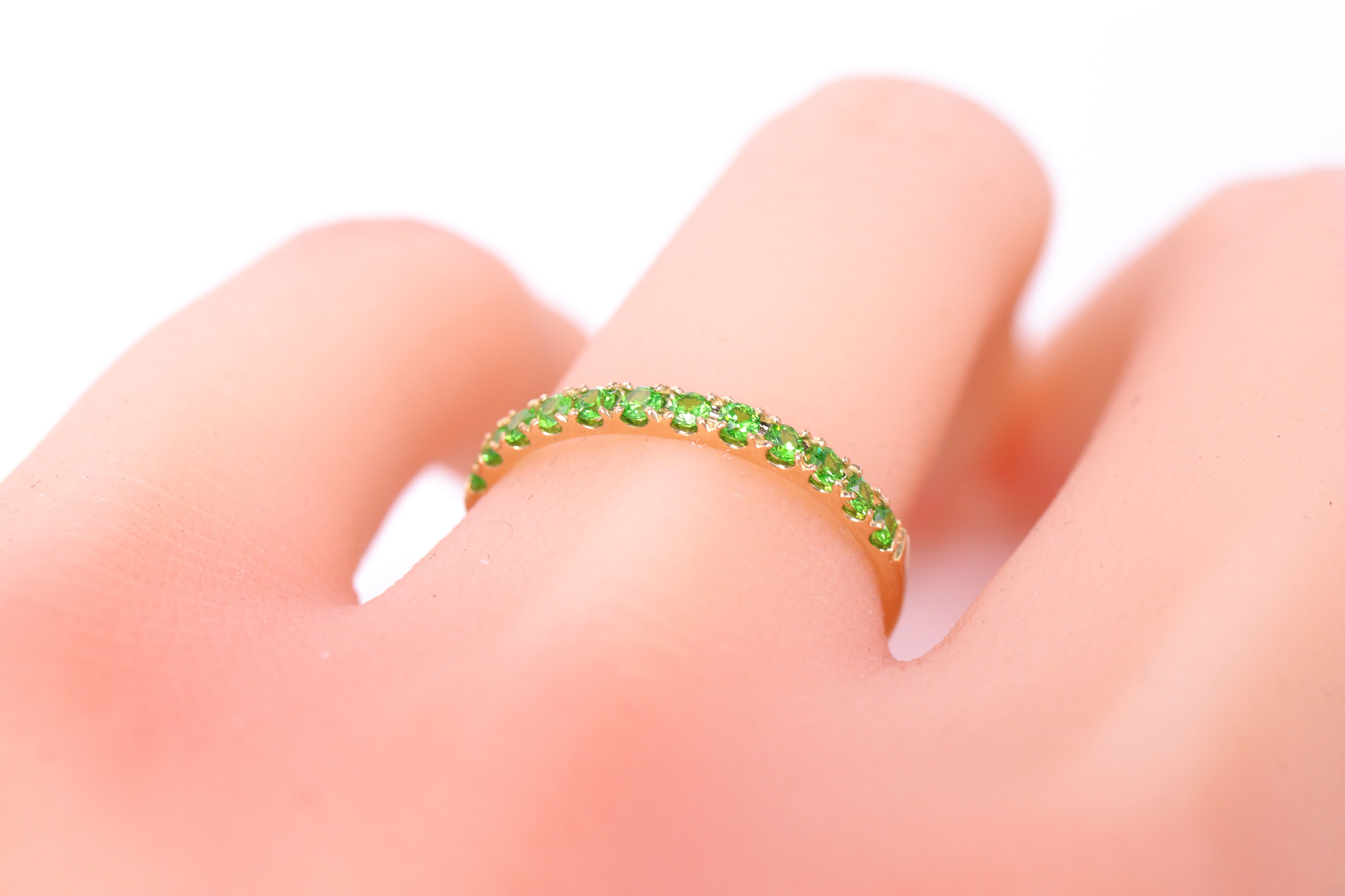 【1点限り】デマントイドガーネット K18YG エタニティーリング