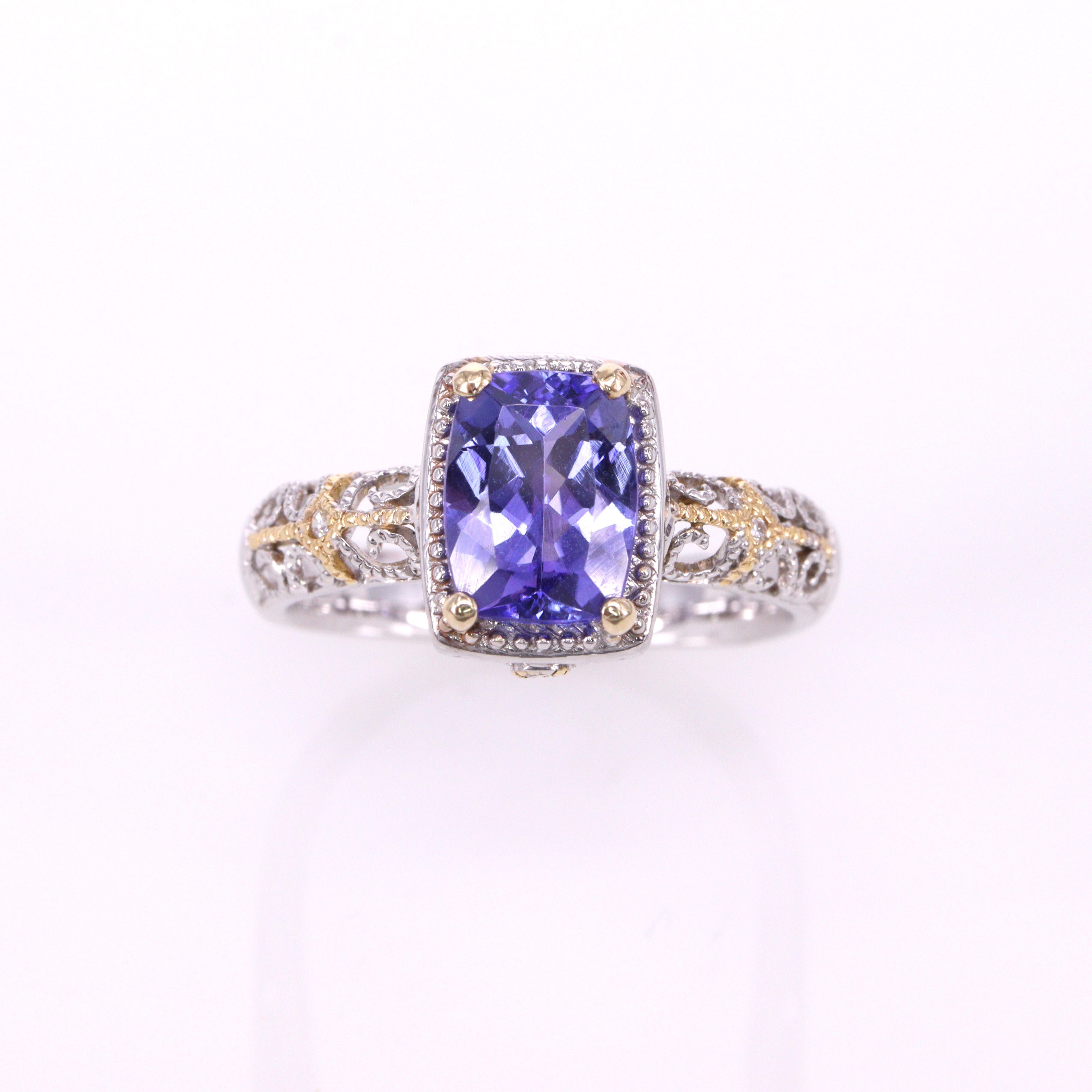 タンザナイト<BR>K18WG/YGリング