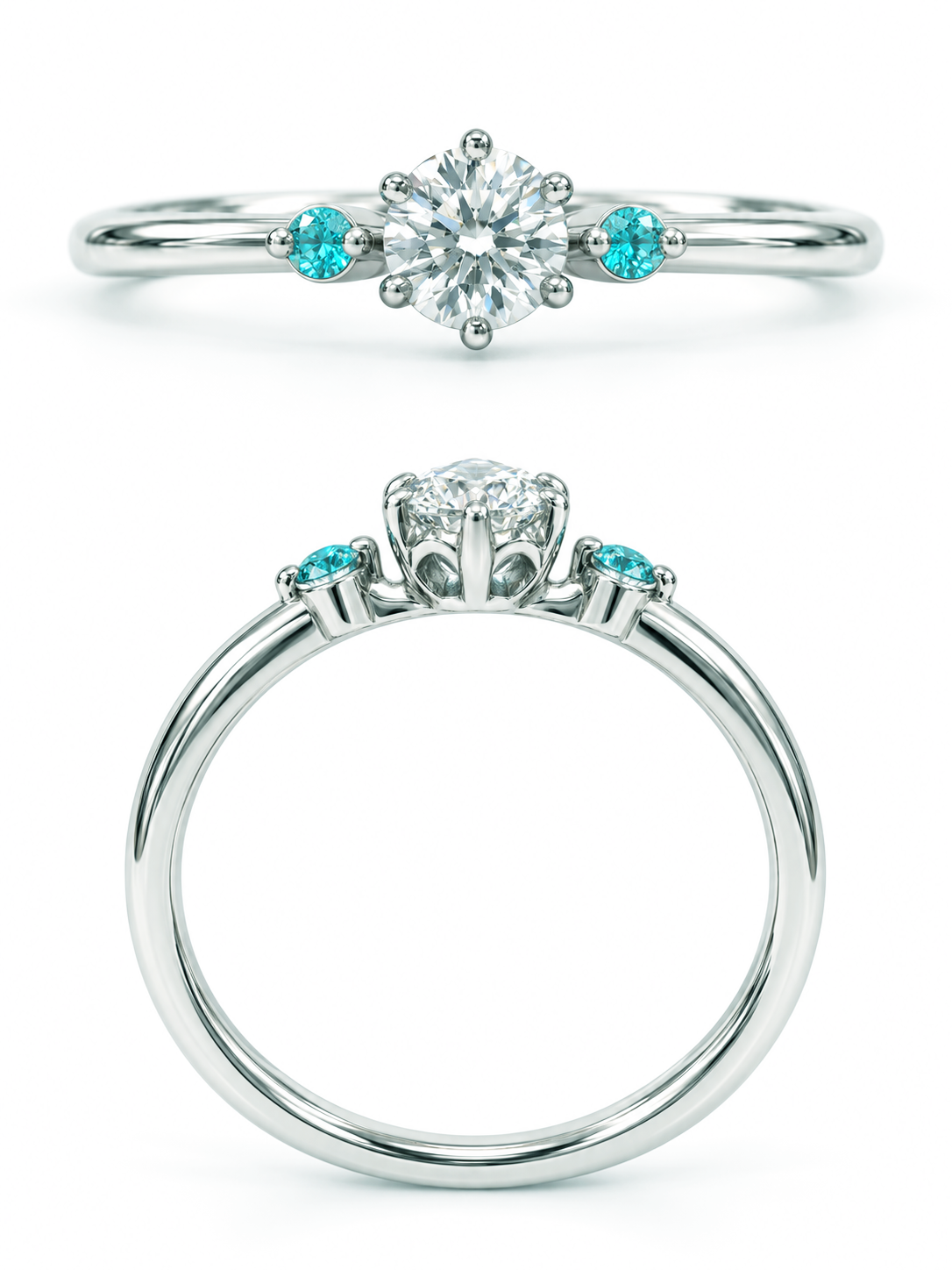 【特別提供品】ダイヤモンド0.3ct × パライバトルマリン コラボレーションリング