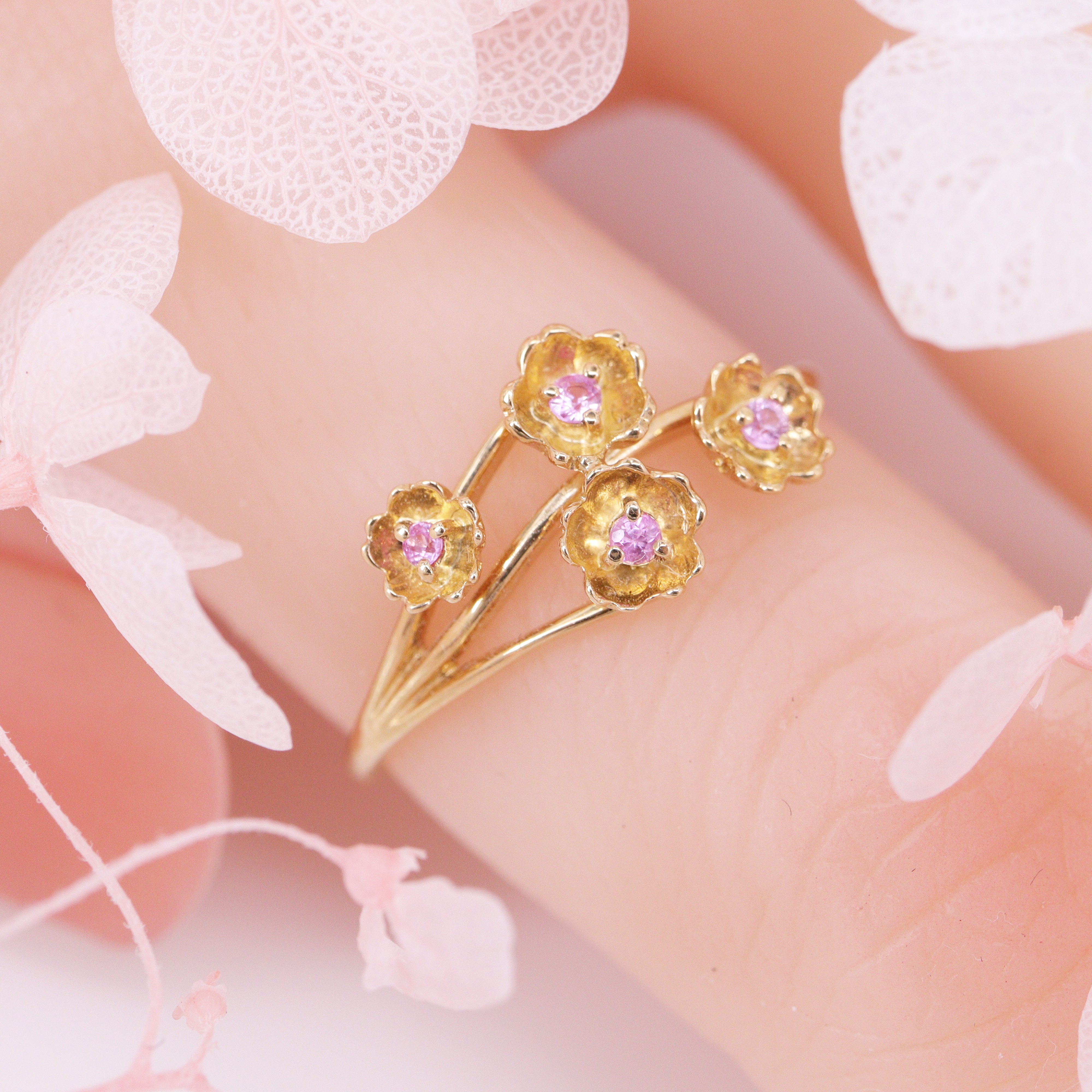 桜モチーフリング