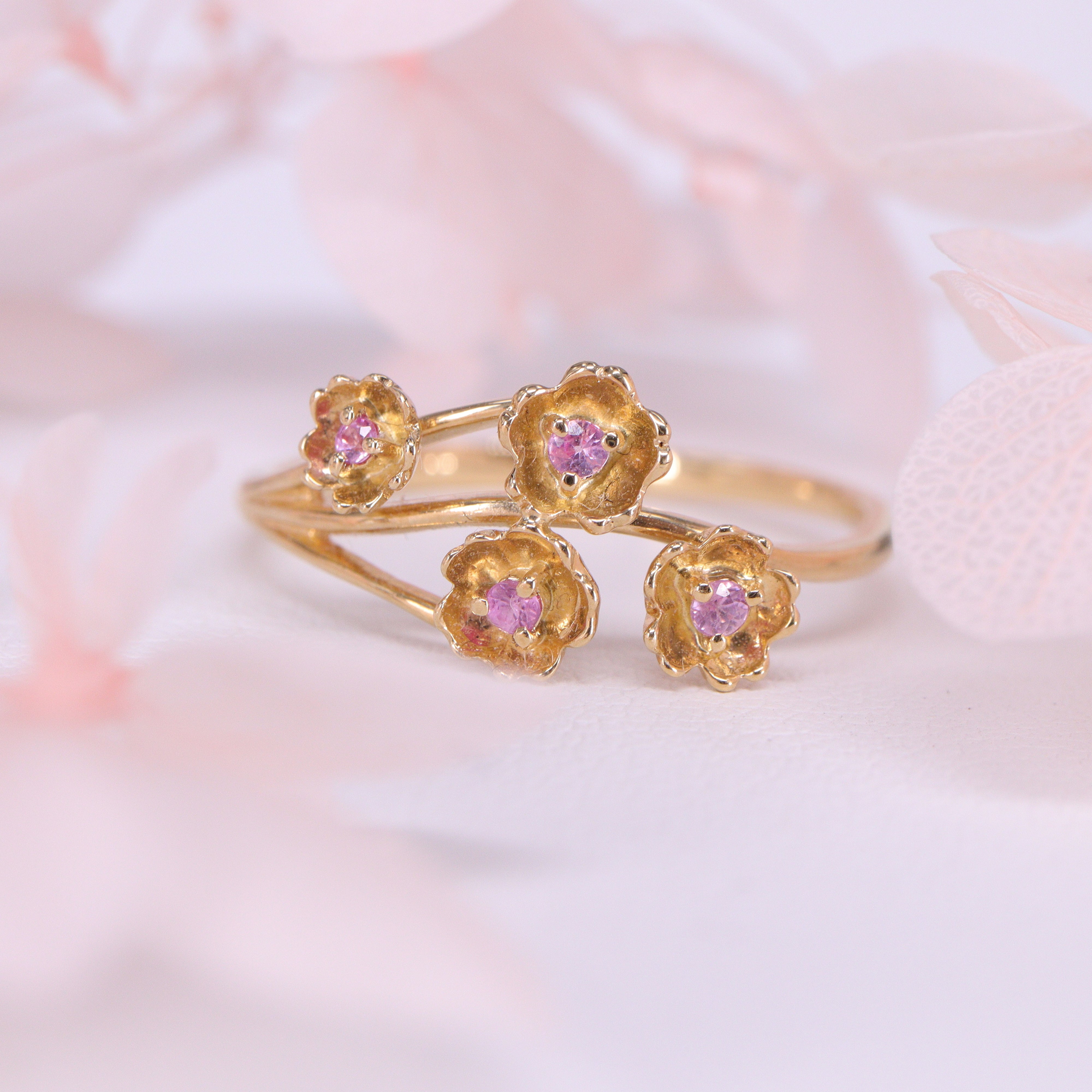 桜モチーフリング