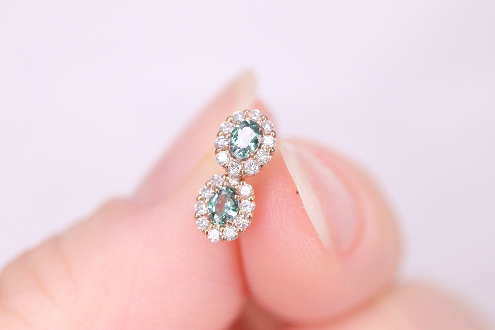 アレキサンドライト K18PG ピアス