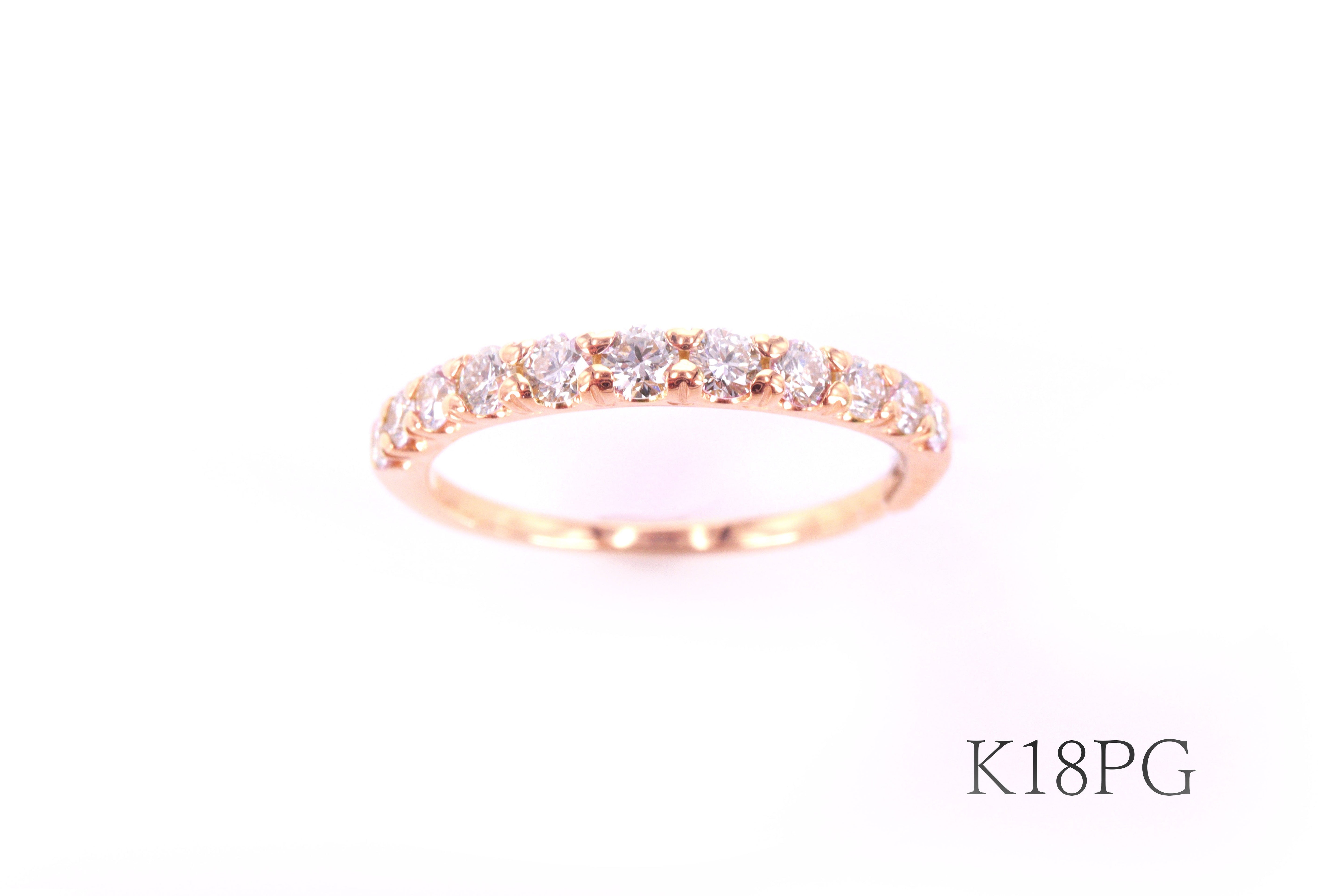 ダイヤモンド ♡爪 K18  エタニティーリング　0.30ct