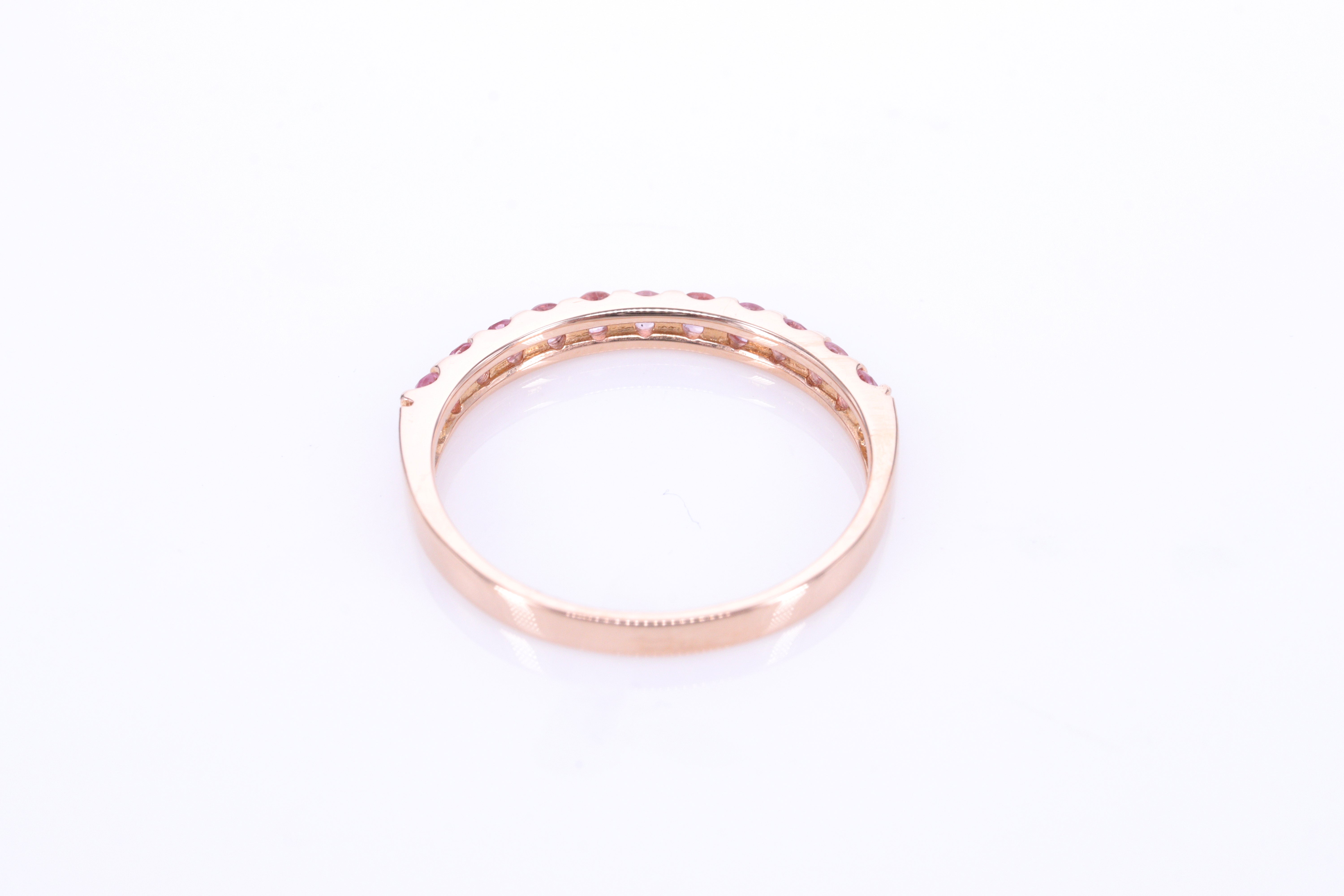 k18 パパラチアサファイア ハーフエタニティ リング ビズー公式