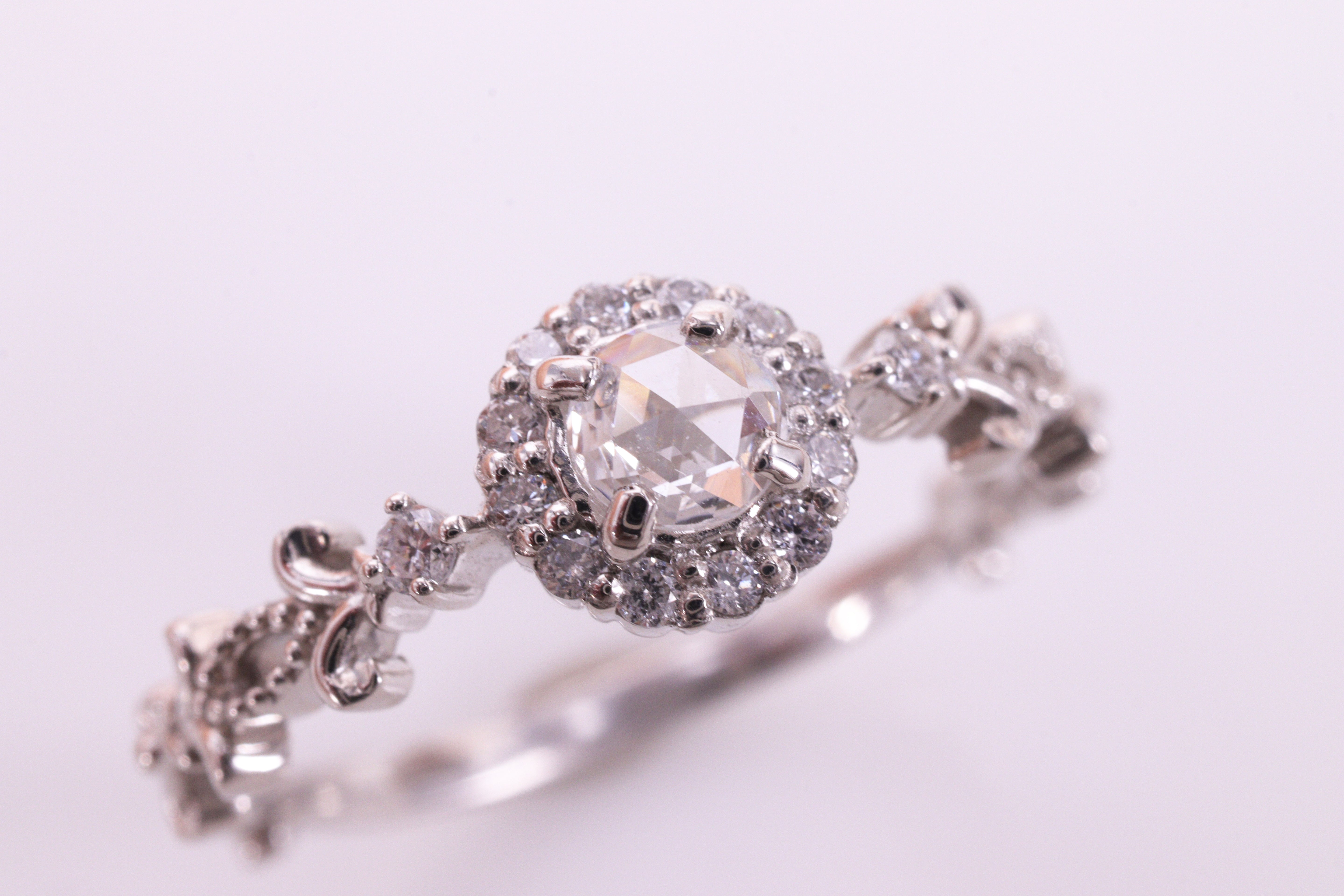 【新春特別価格】ローズカットダイヤモンド Pt950 リング