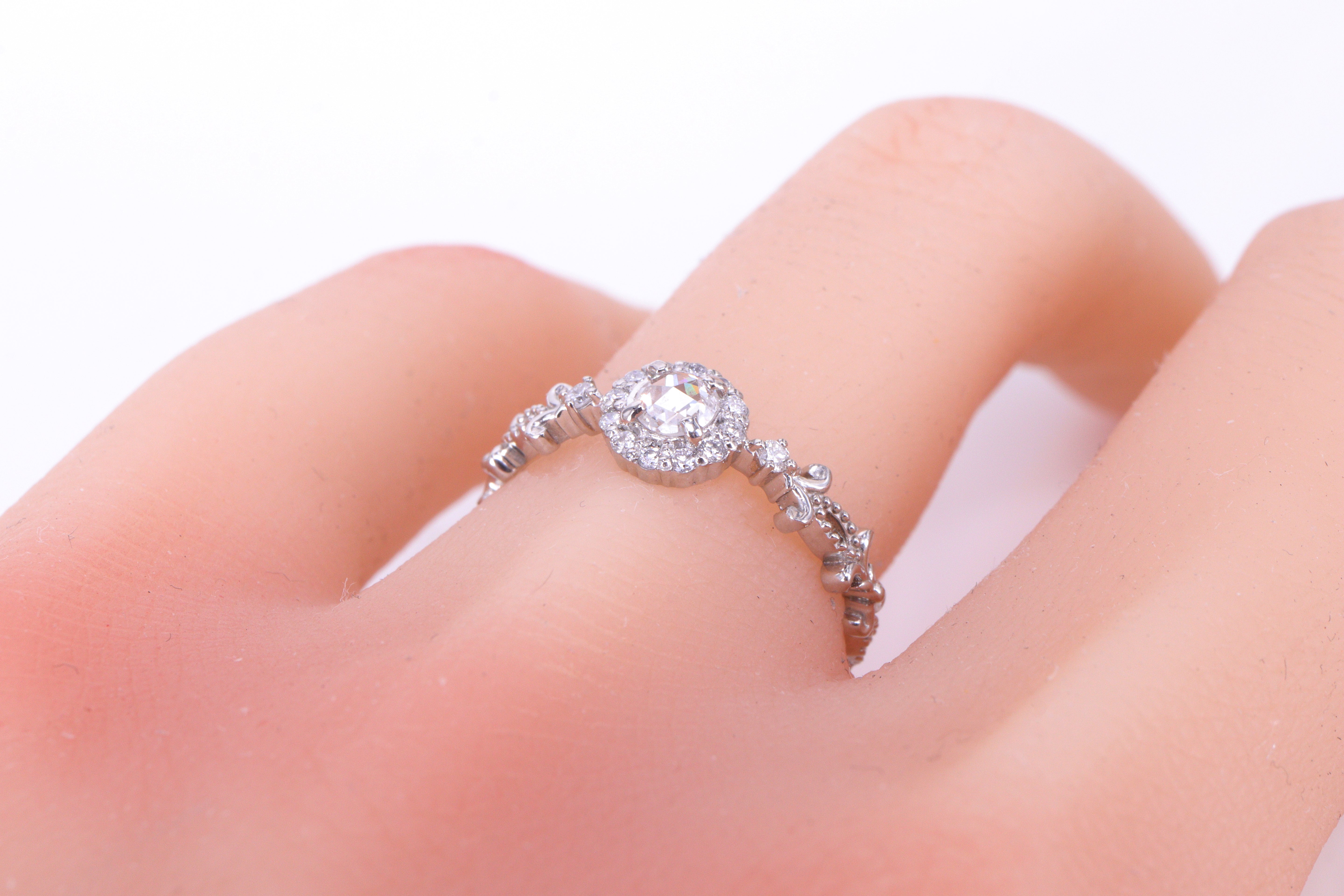 【新春特別価格】ローズカットダイヤモンド Pt950 リング