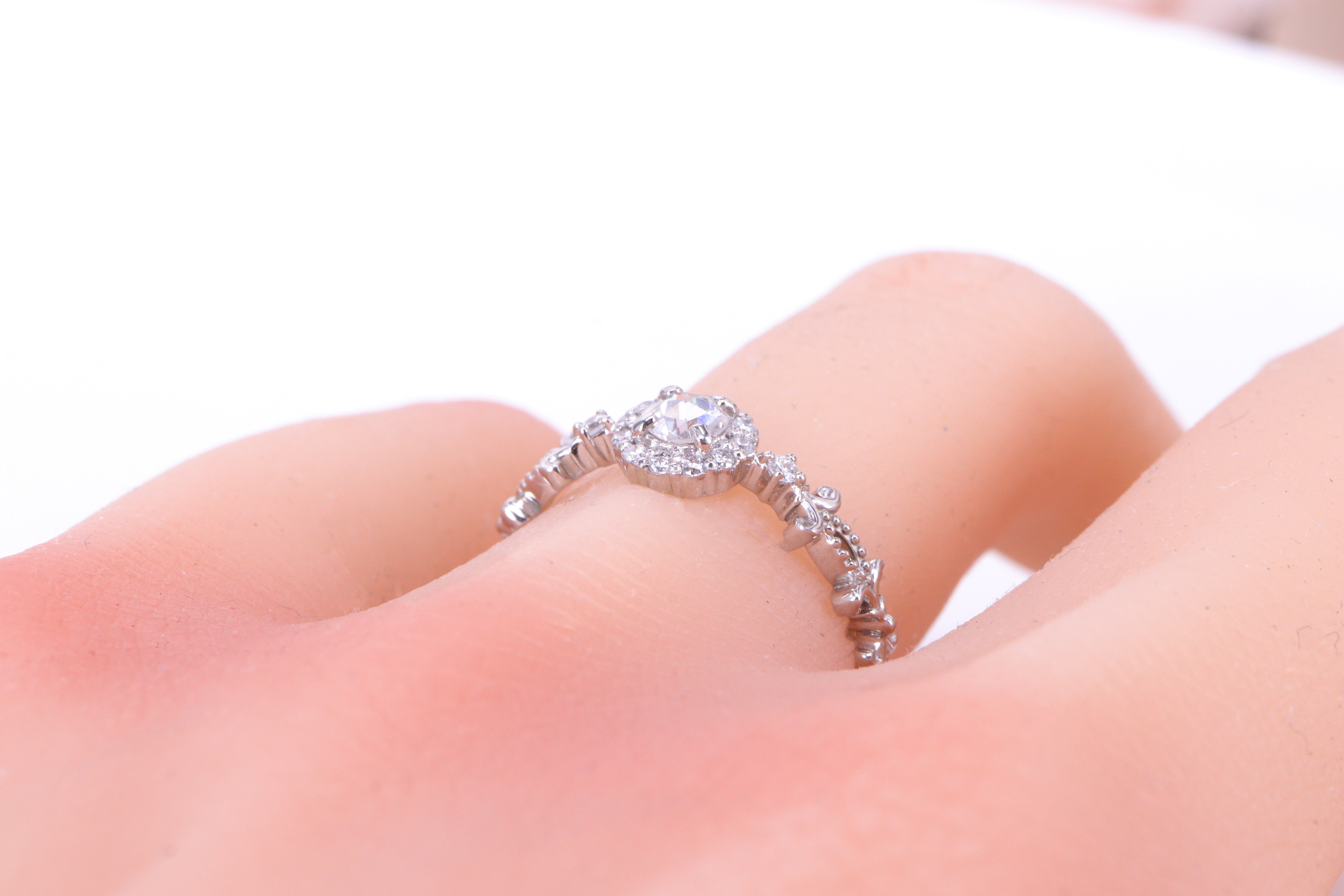 【新春特別価格】ローズカットダイヤモンド Pt950 リング