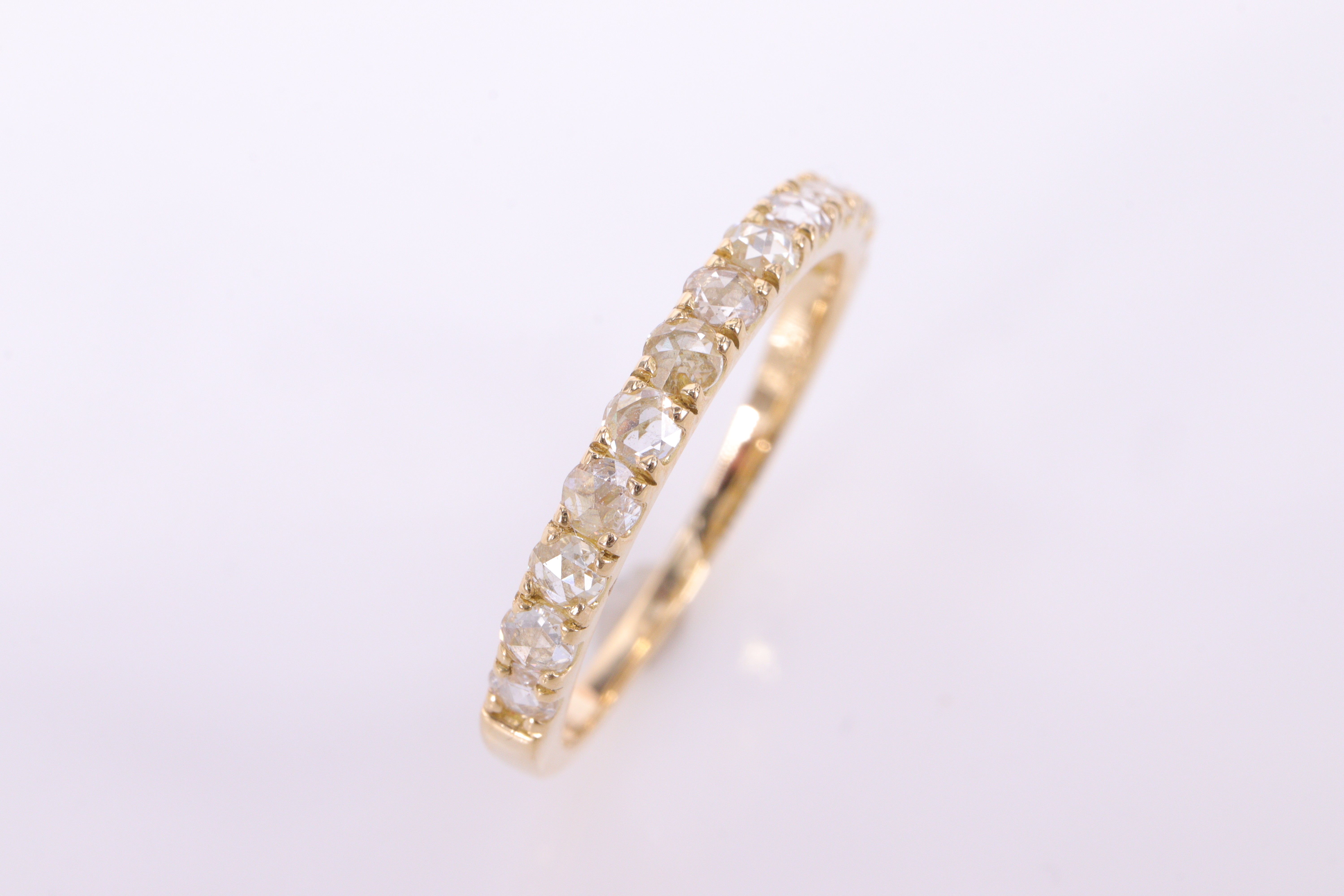 ローズカットダイヤモンド K18YG エタニティーリング N3916