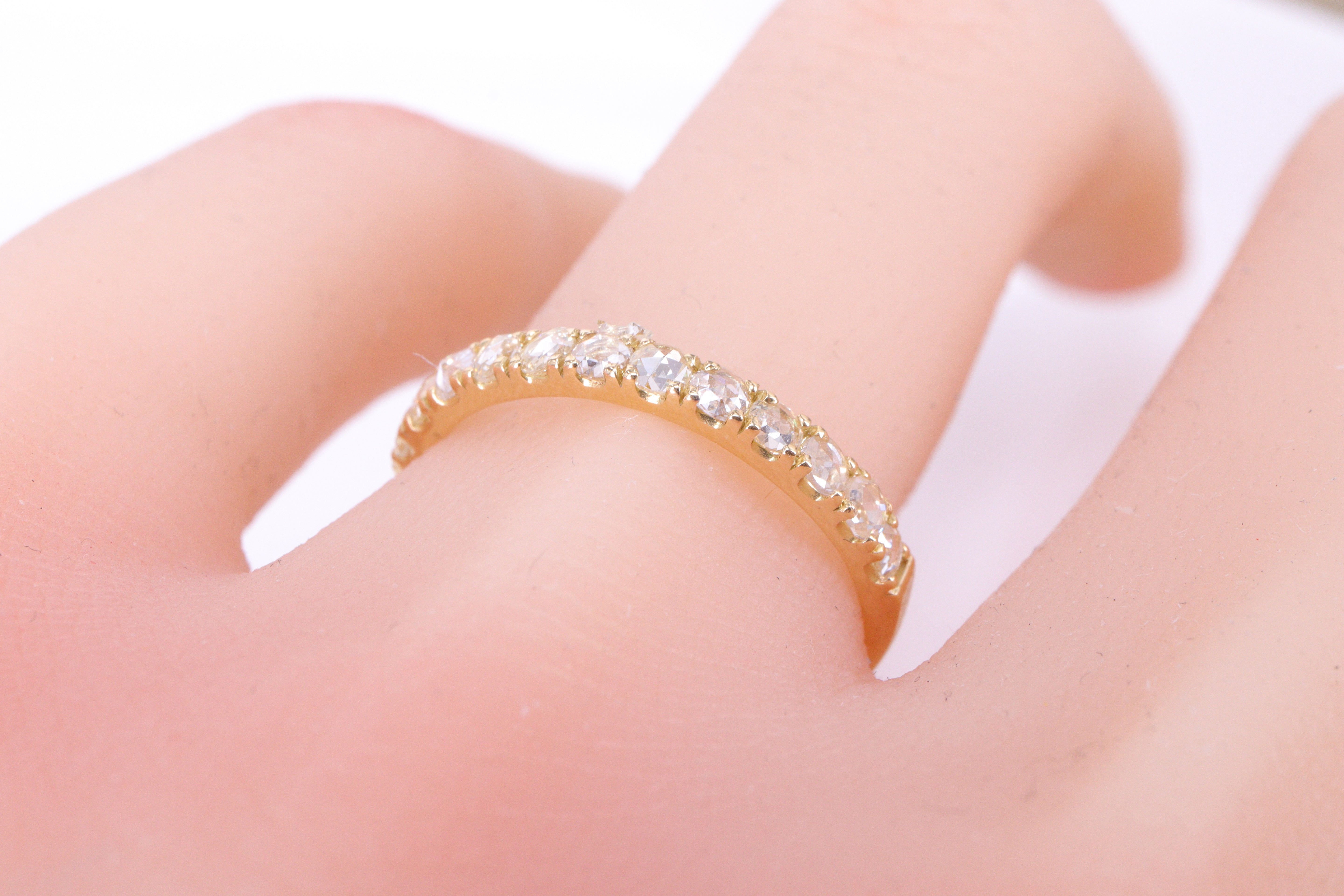 ローズカットダイヤモンド K18YG  エタニティーリング　0.36ct