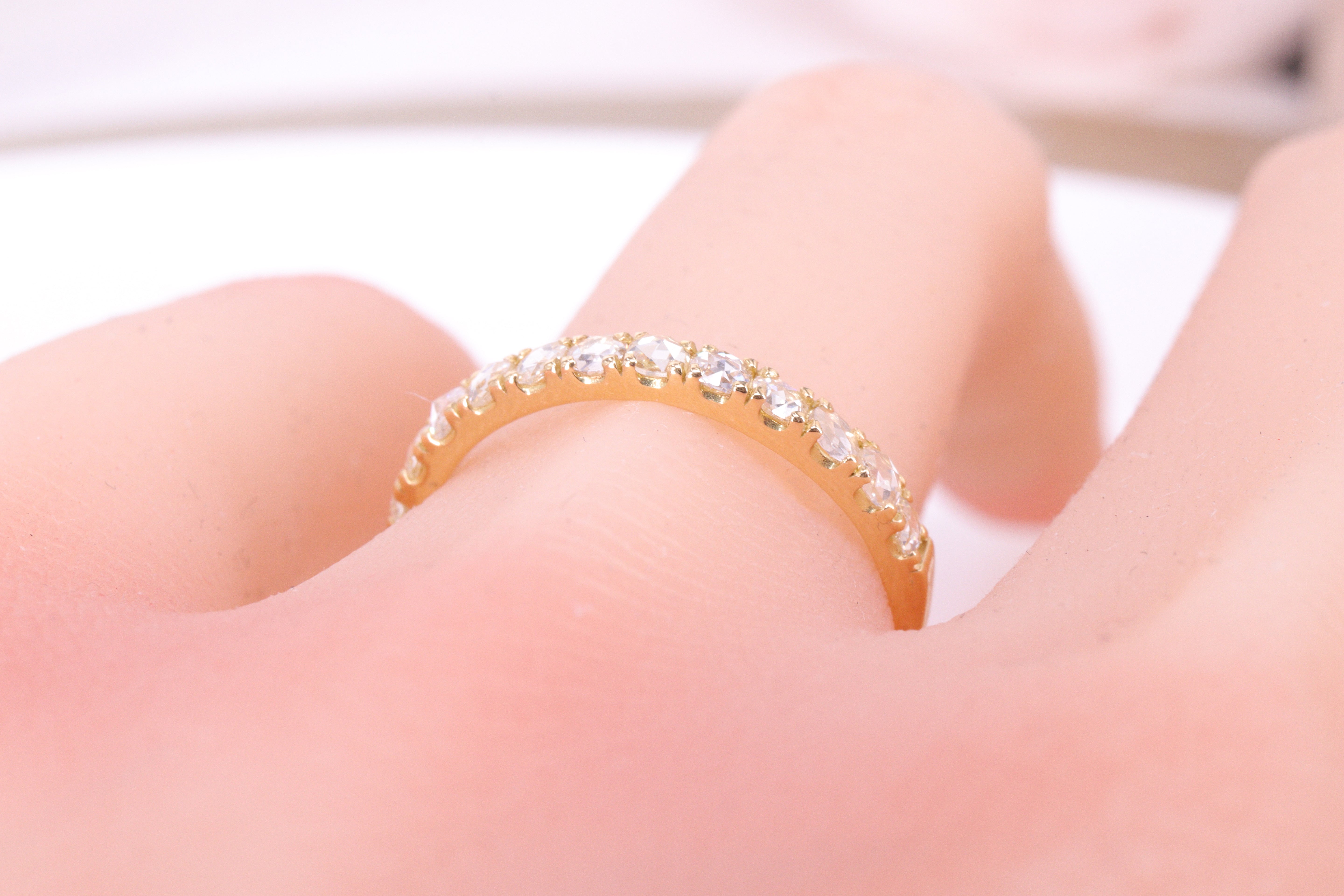 ローズカットダイヤモンド K18YG  エタニティーリング　0.36ct