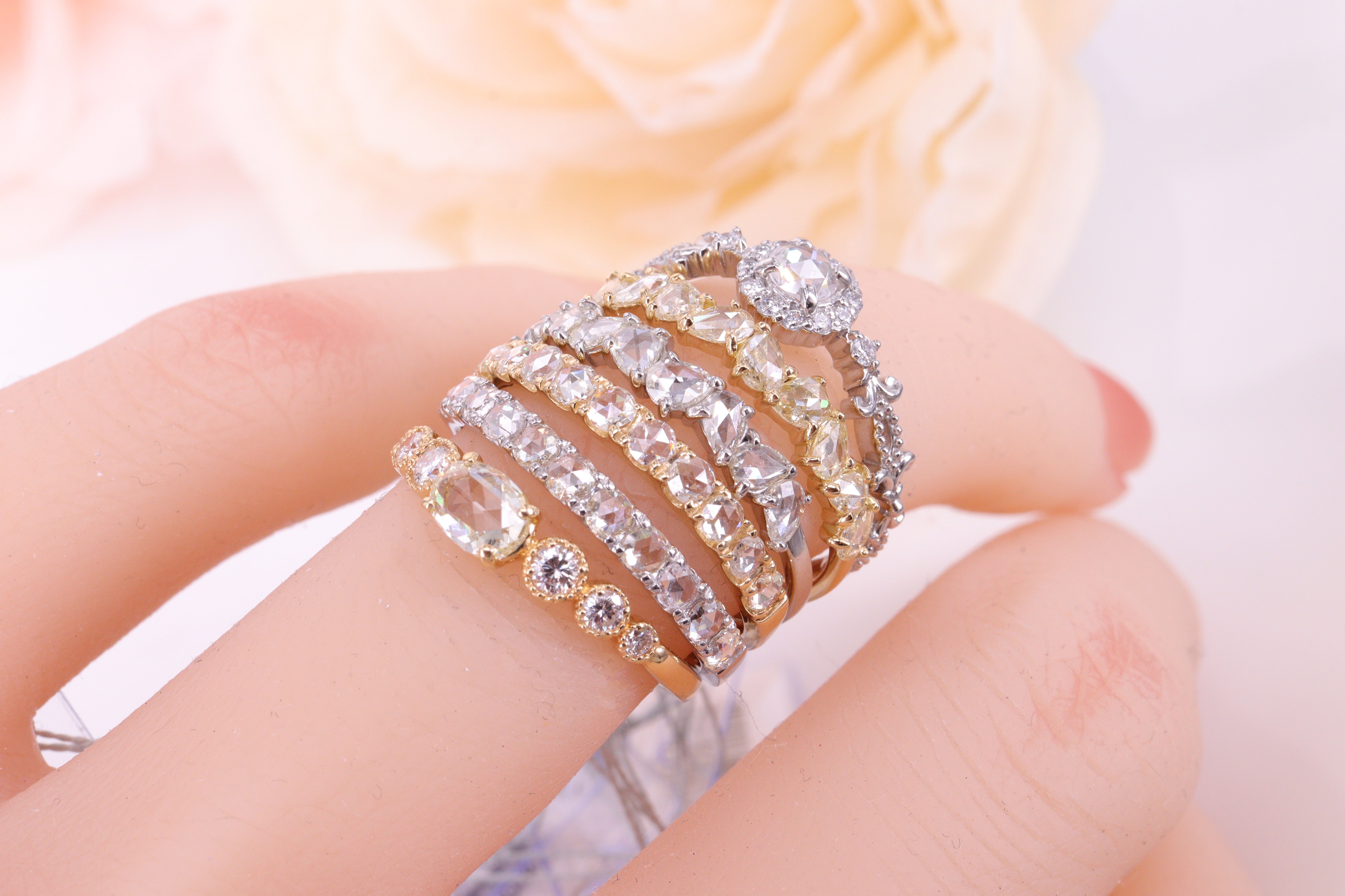 ローズカットダイヤモンド K18YG リング